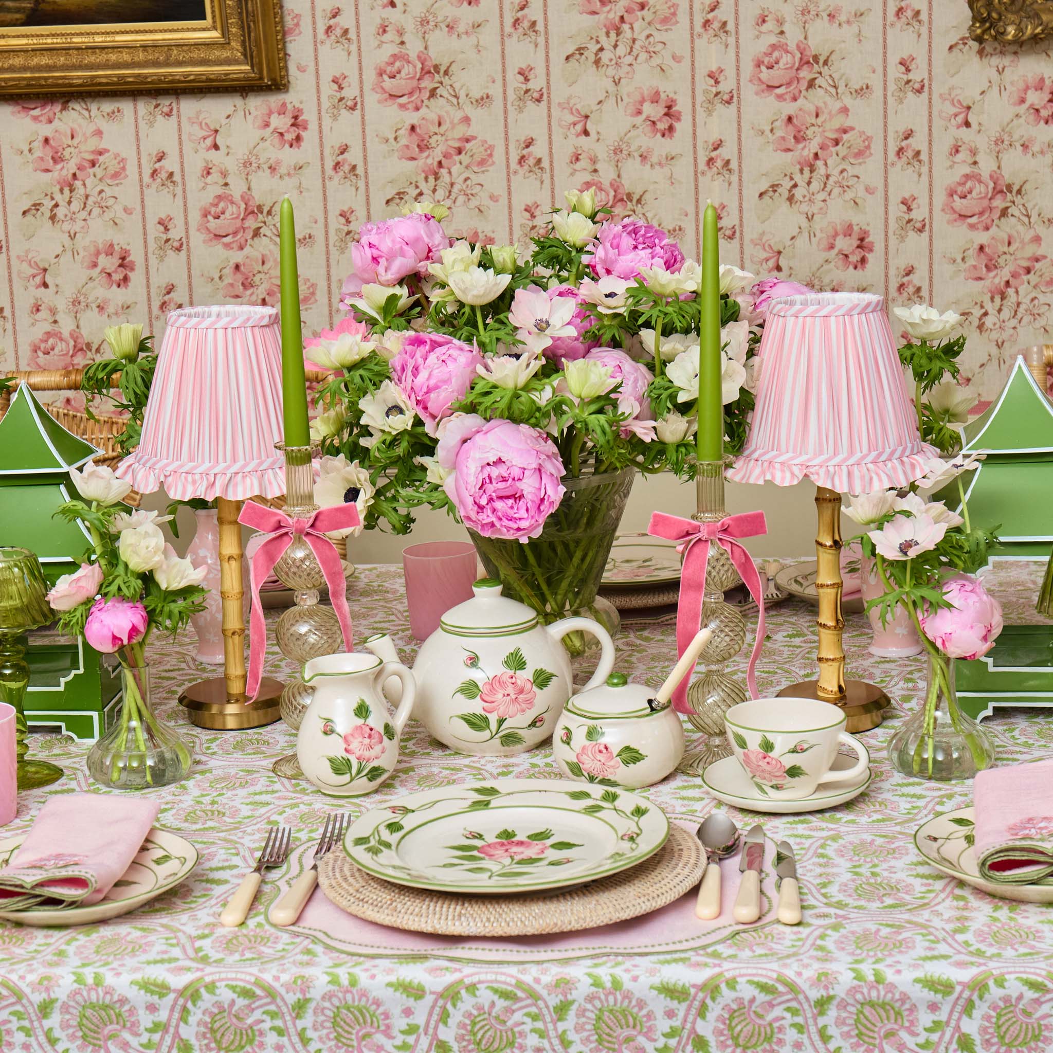 Pink Striped Ruffle Lampshade (18cm) - Image 6