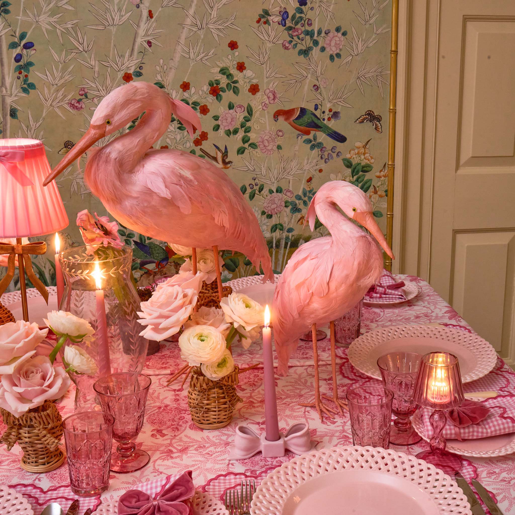 Pink Glass Lantern Tea Light Holder (Pair) - 18cm - Image 7