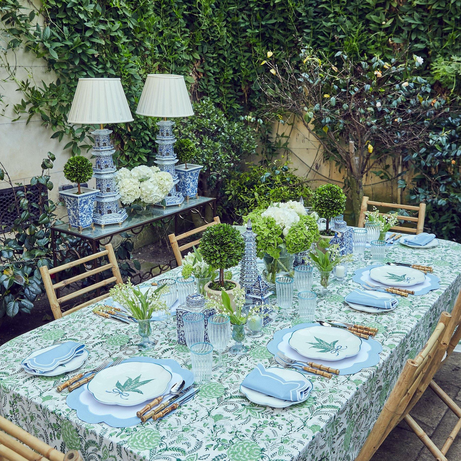 Serena Appliqué Blue Napkins (Set of 4) - Image 10