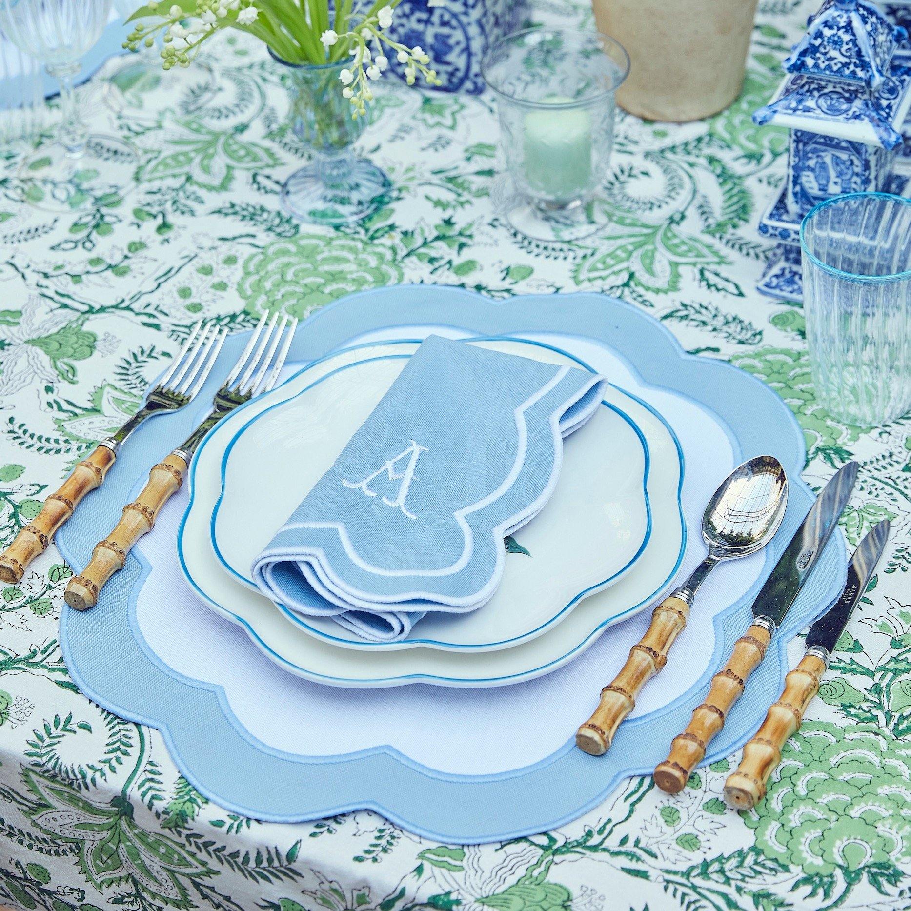 Serena Appliqué Blue Napkins (Set of 4) - Image 11
