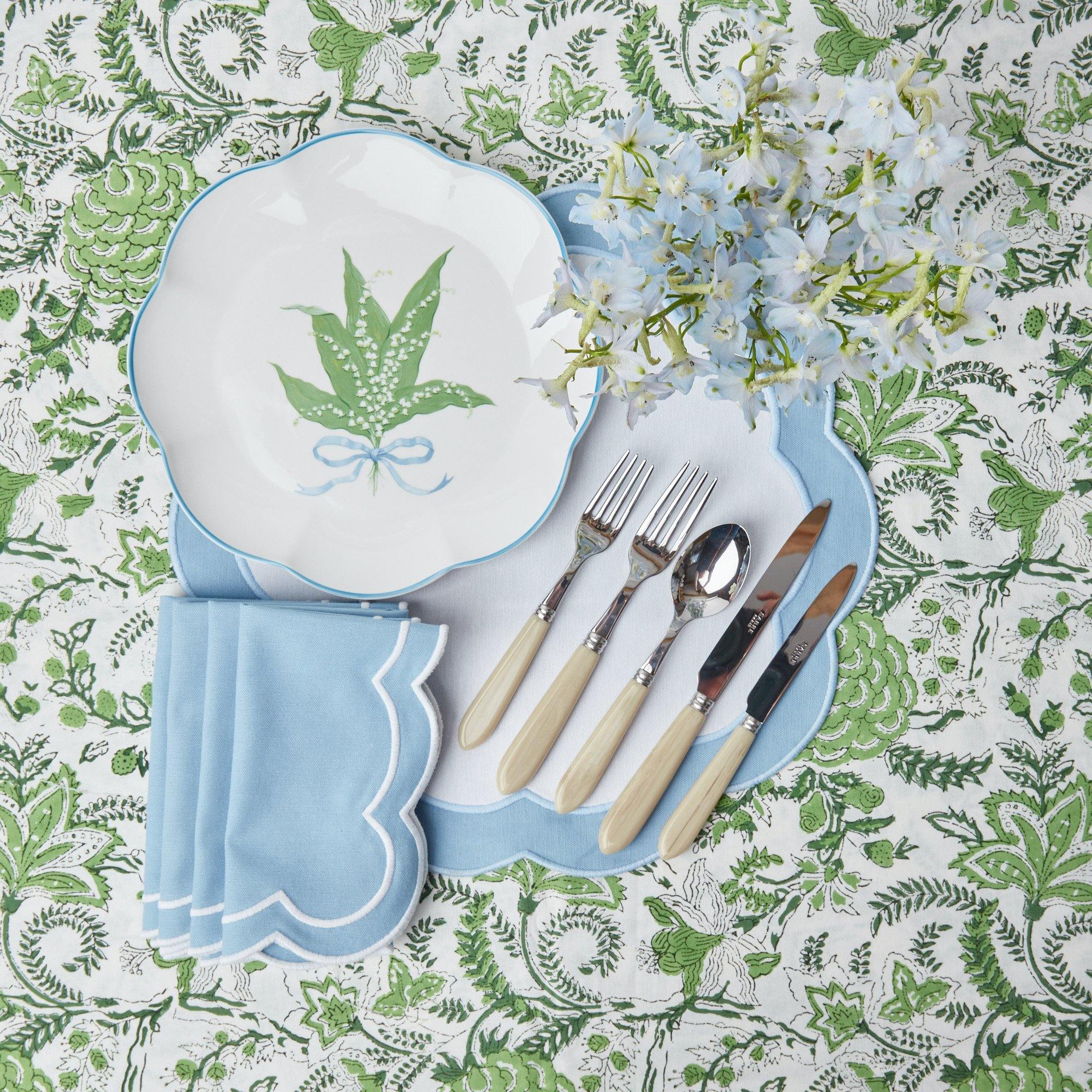 Serena Appliqué Blue Napkins (Set of 4) - Image 13