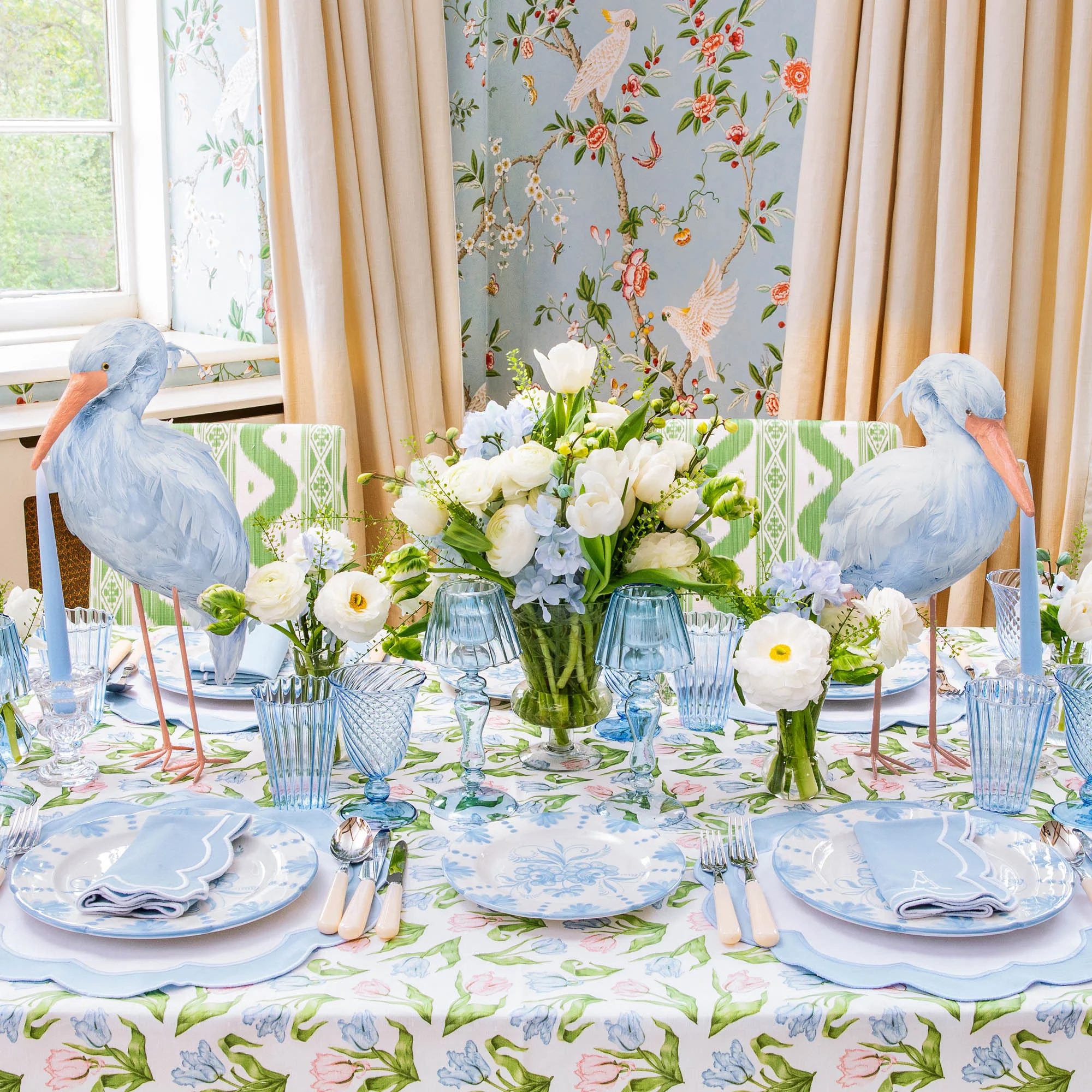 Serena Appliqué Blue Napkins (Set of 4) - Image 5