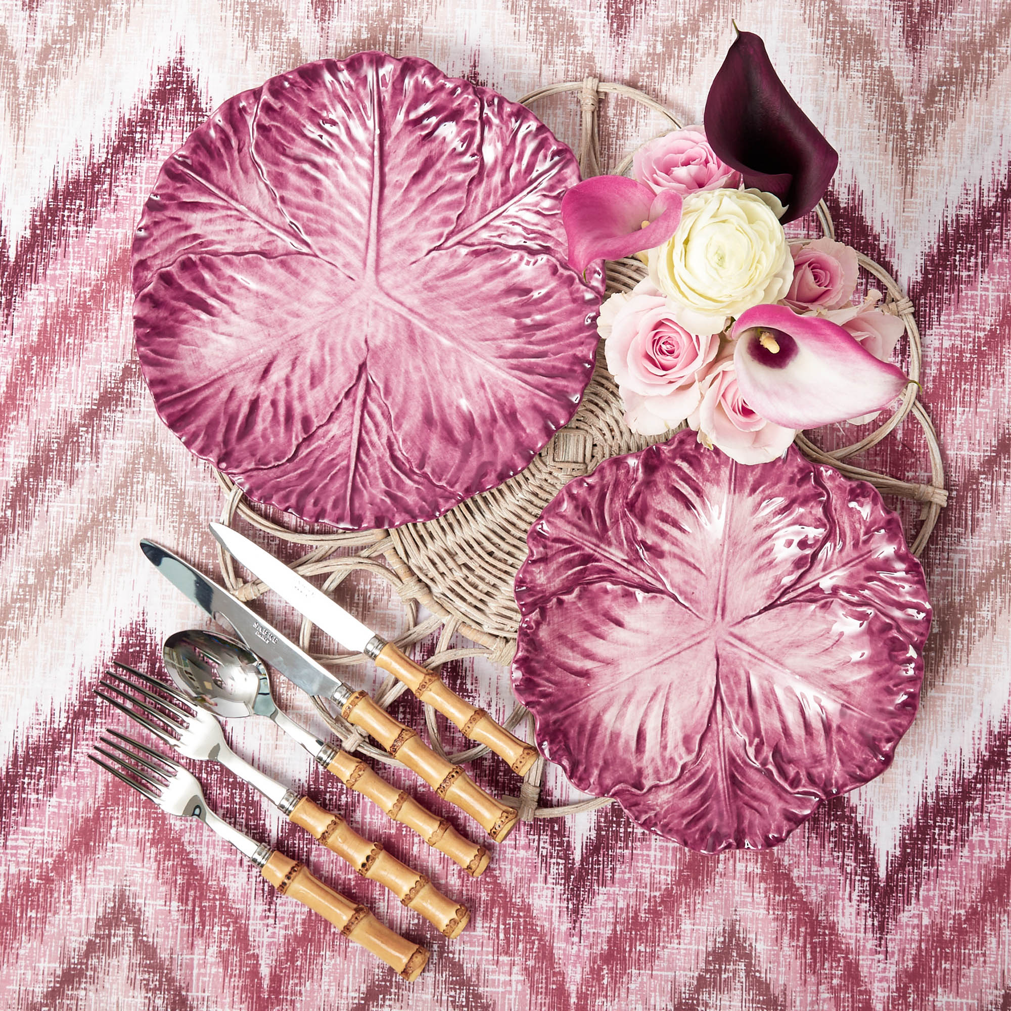 Serena Aubergine Cabbage Dinner & Starter Plates (Set of 8) - Image 17