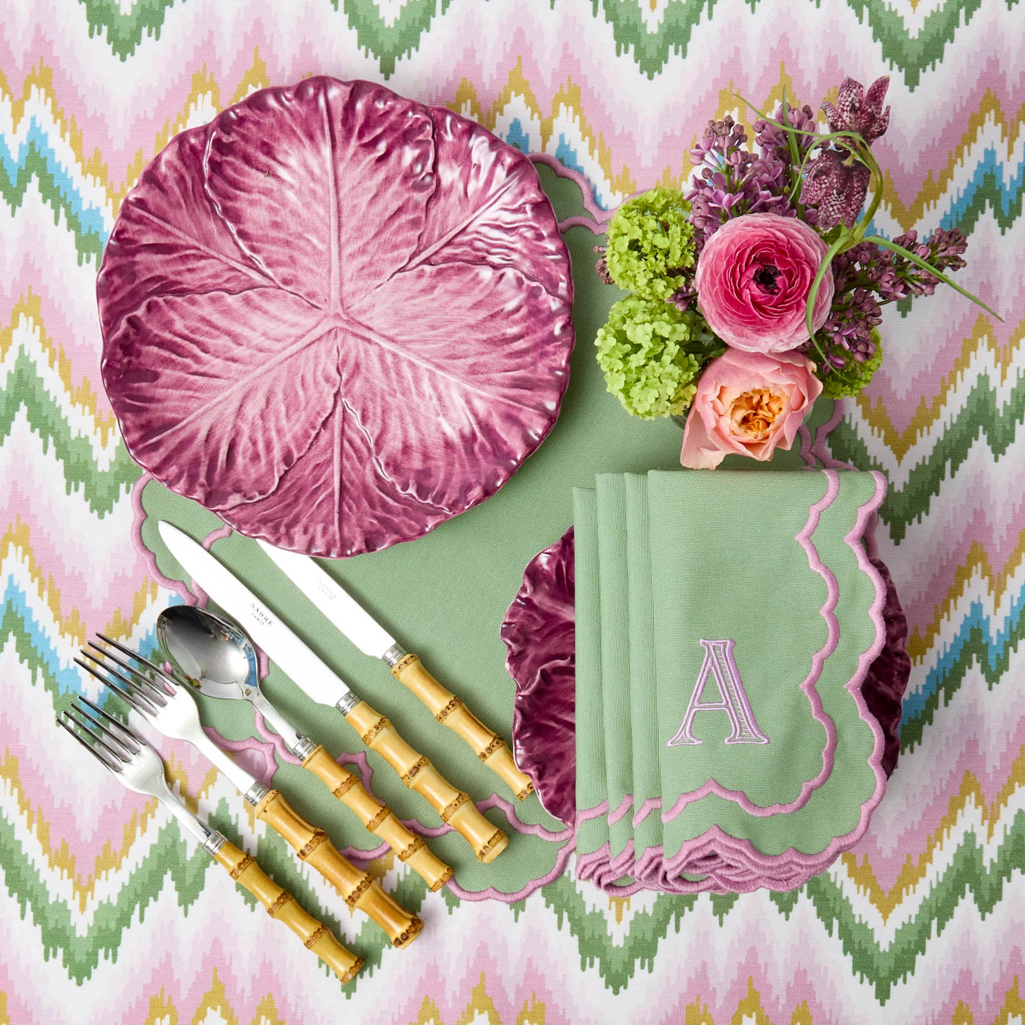 Serena Aubergine Cabbage Dinner Plates (Set of 4) - Image 10