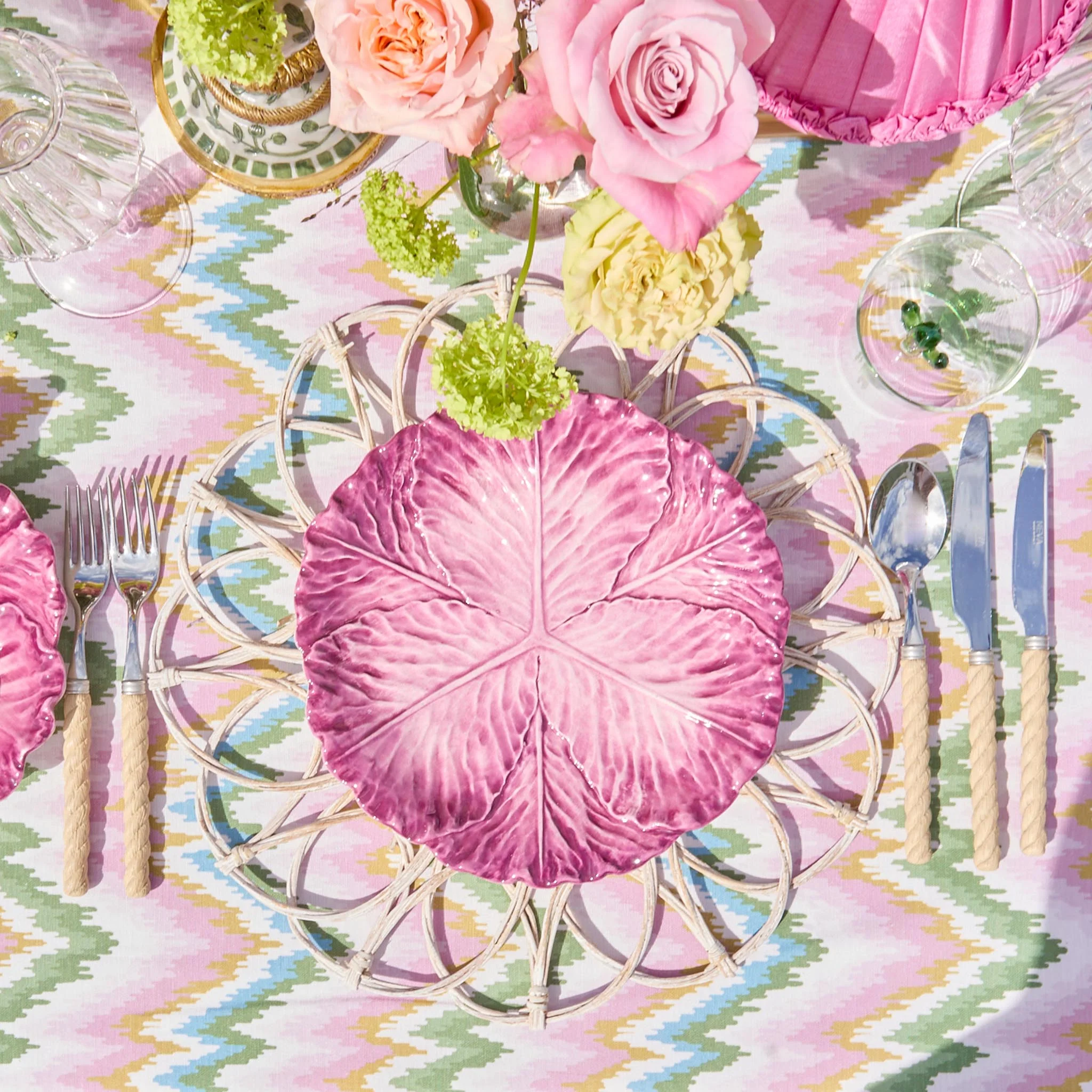 Serena Aubergine Cabbage Dinner Plates (Set of 4) - Image 11