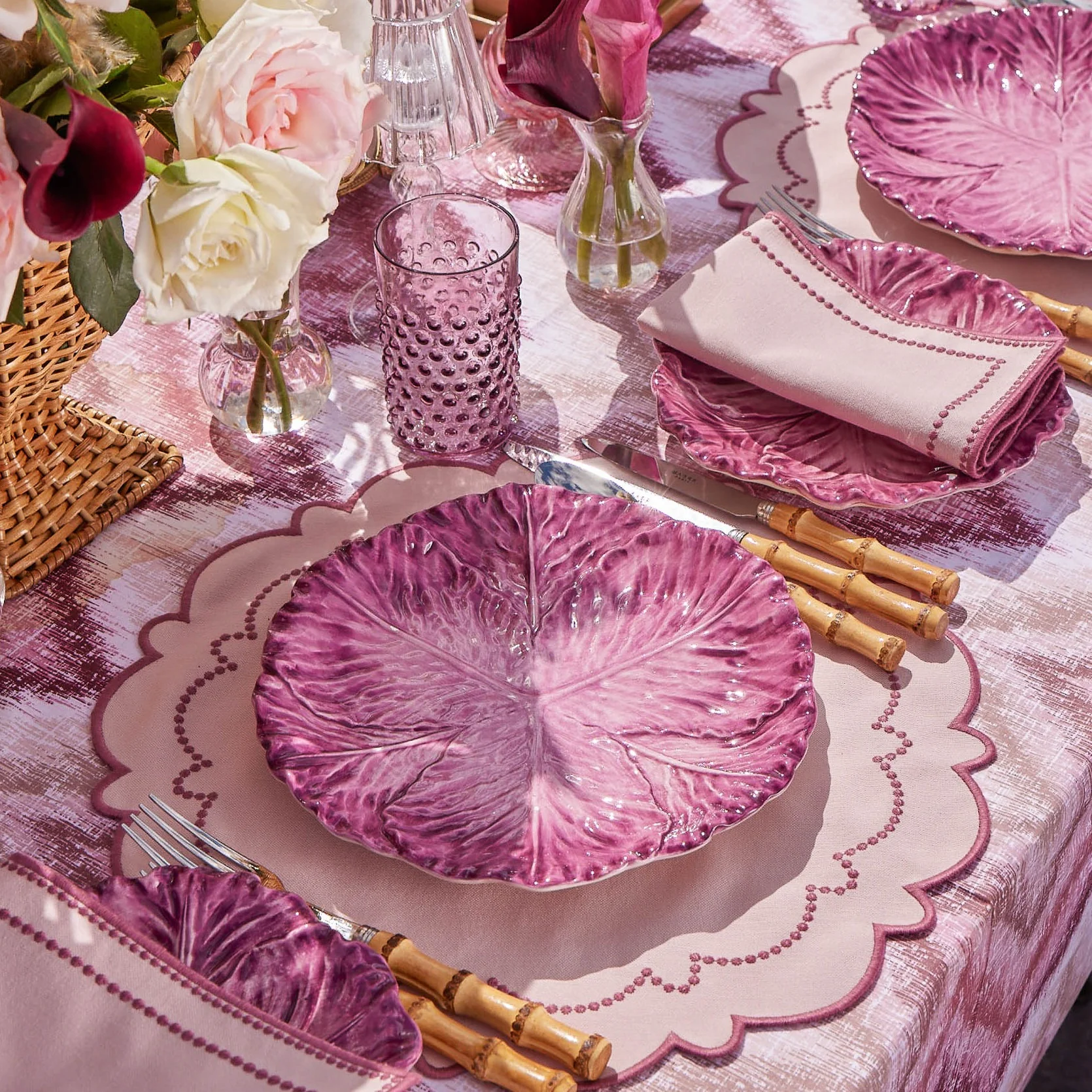 Serena Aubergine Cabbage Dinner Plates (Set of 4) - Image 15