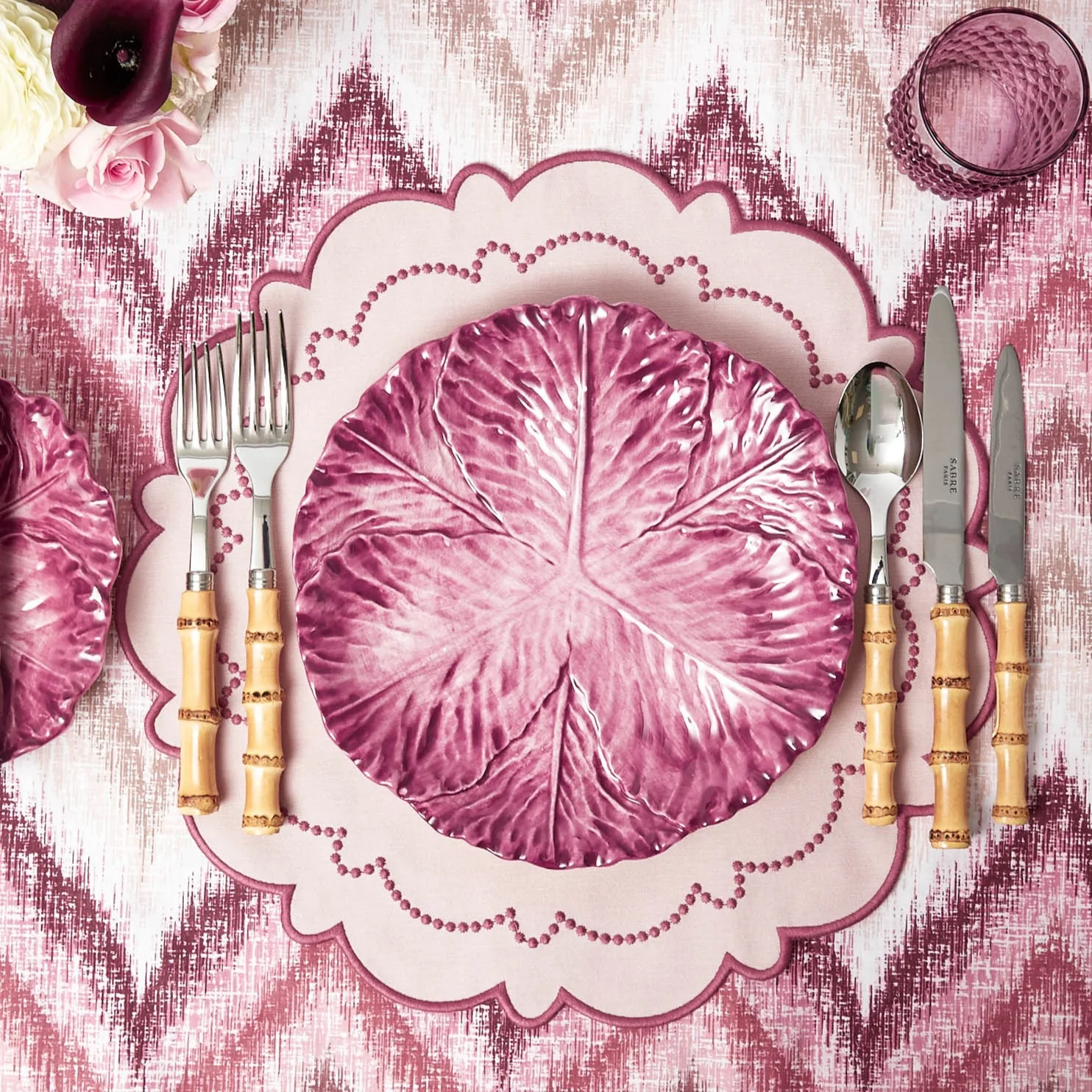 Serena Aubergine Cabbage Dinner Plates (Set of 4) - Image 17