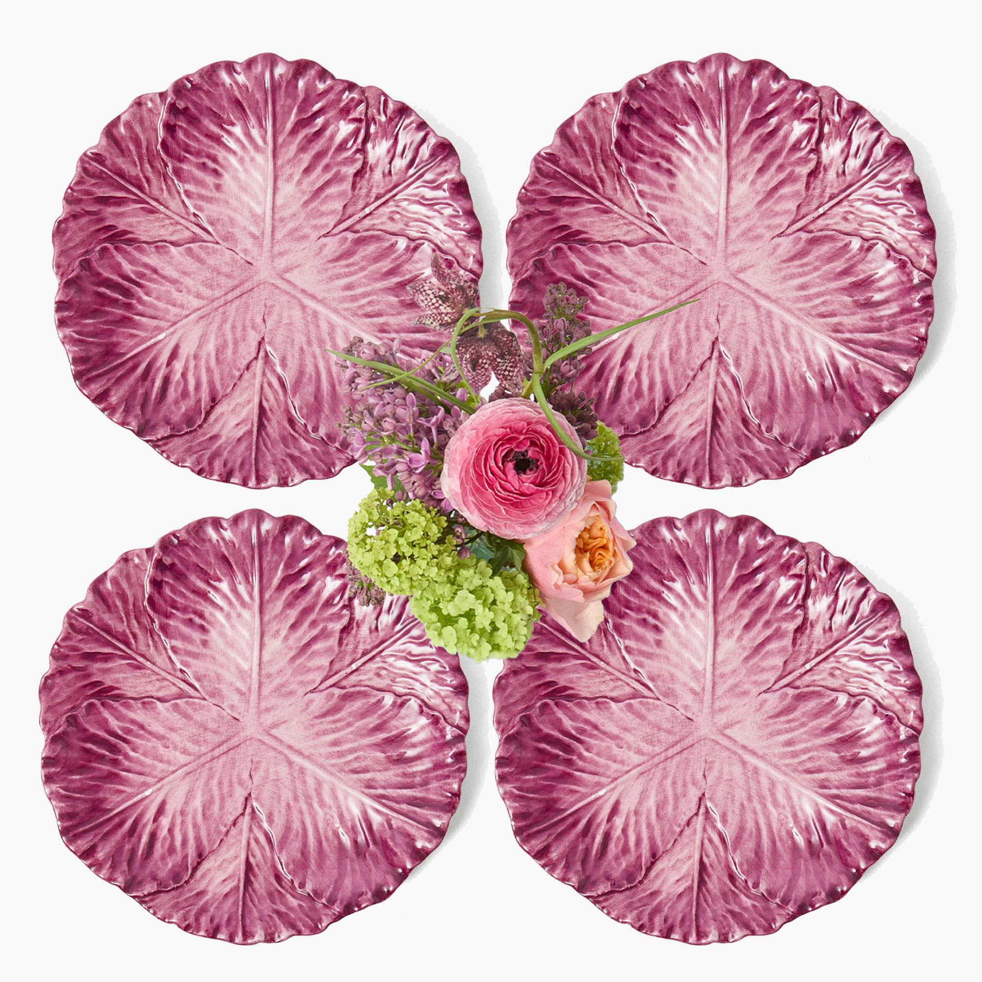 Serena Aubergine Cabbage Dinner Plates (Set of 4) - Image 8