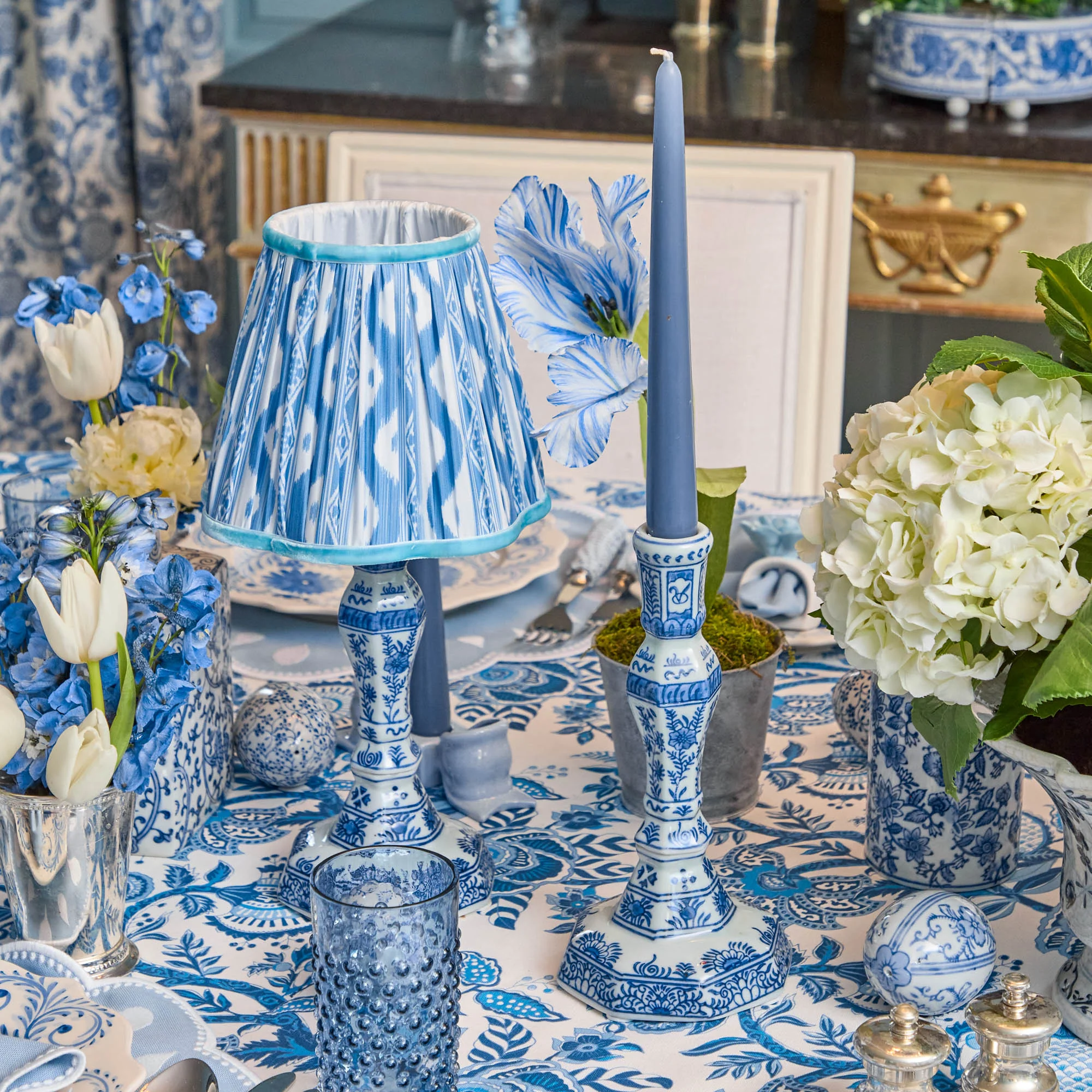 Blue Ikat Lampshade (18cm) - Image 9