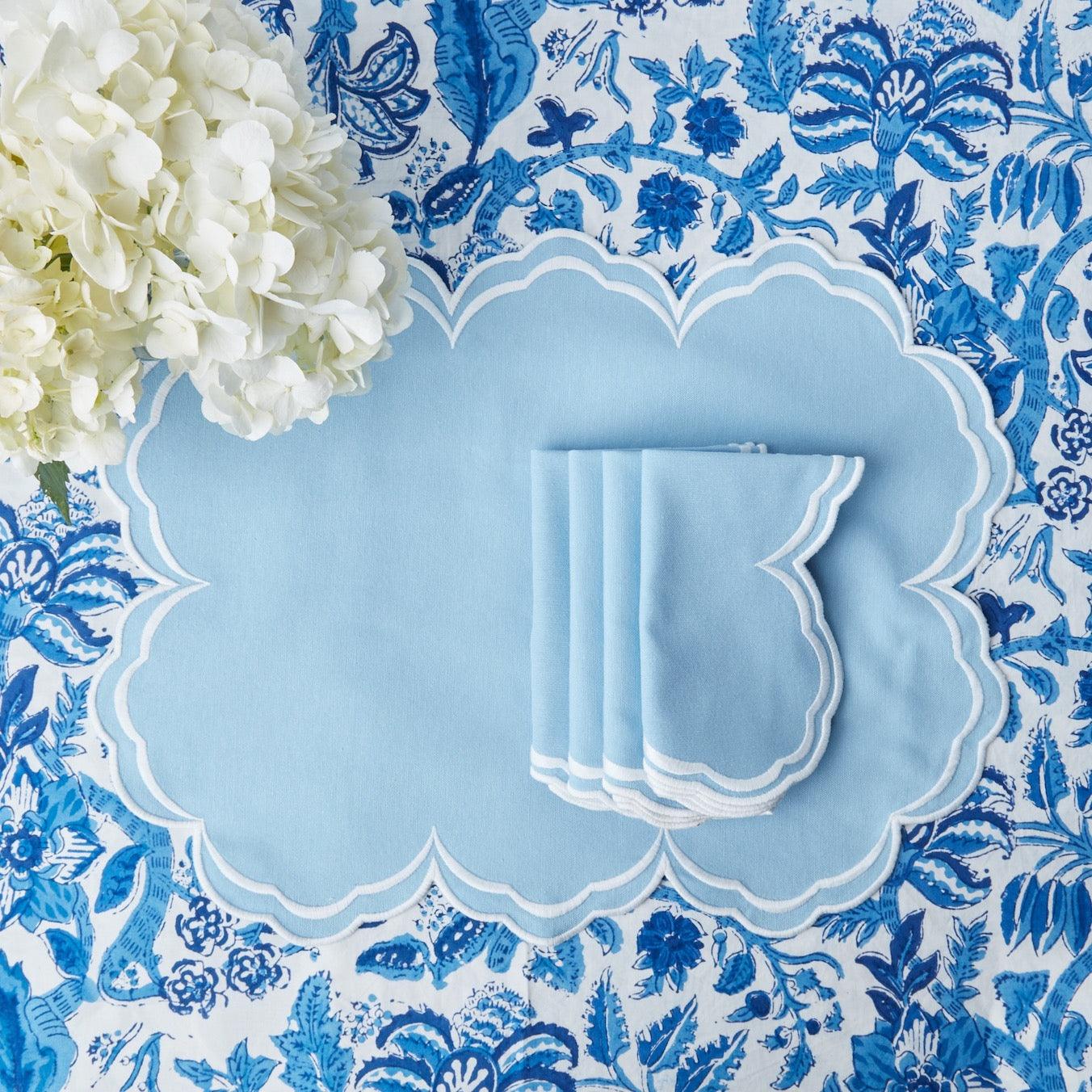 Serena Cornflower Blue Napkins (Set of 4) - Image 12