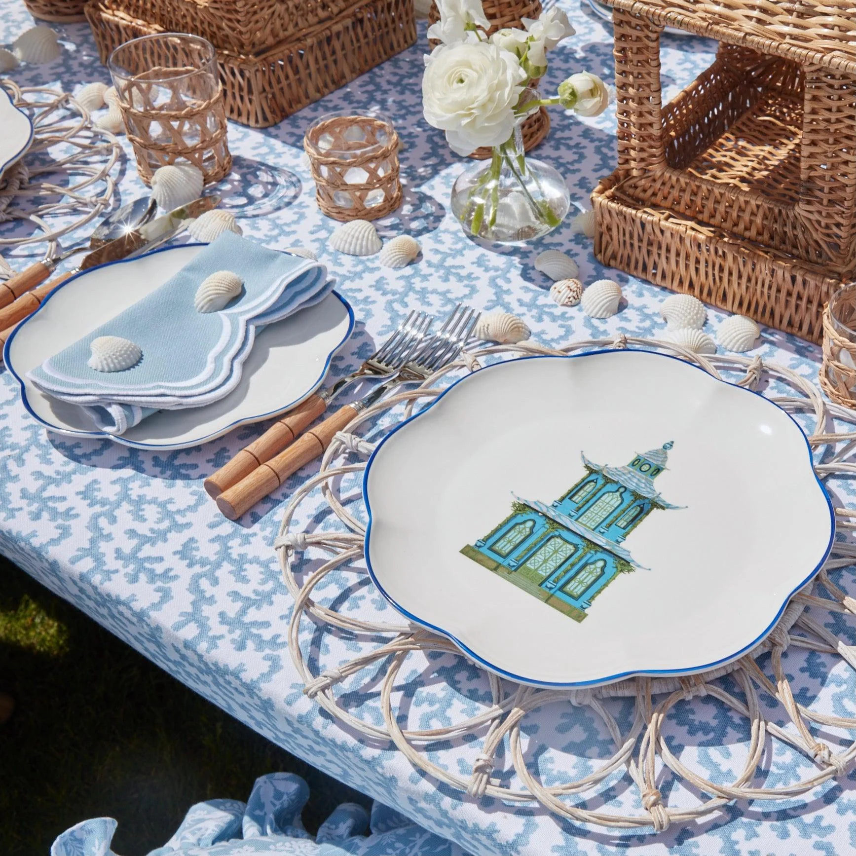 Serena Cornflower Blue Napkins (Set of 4) - Image 3