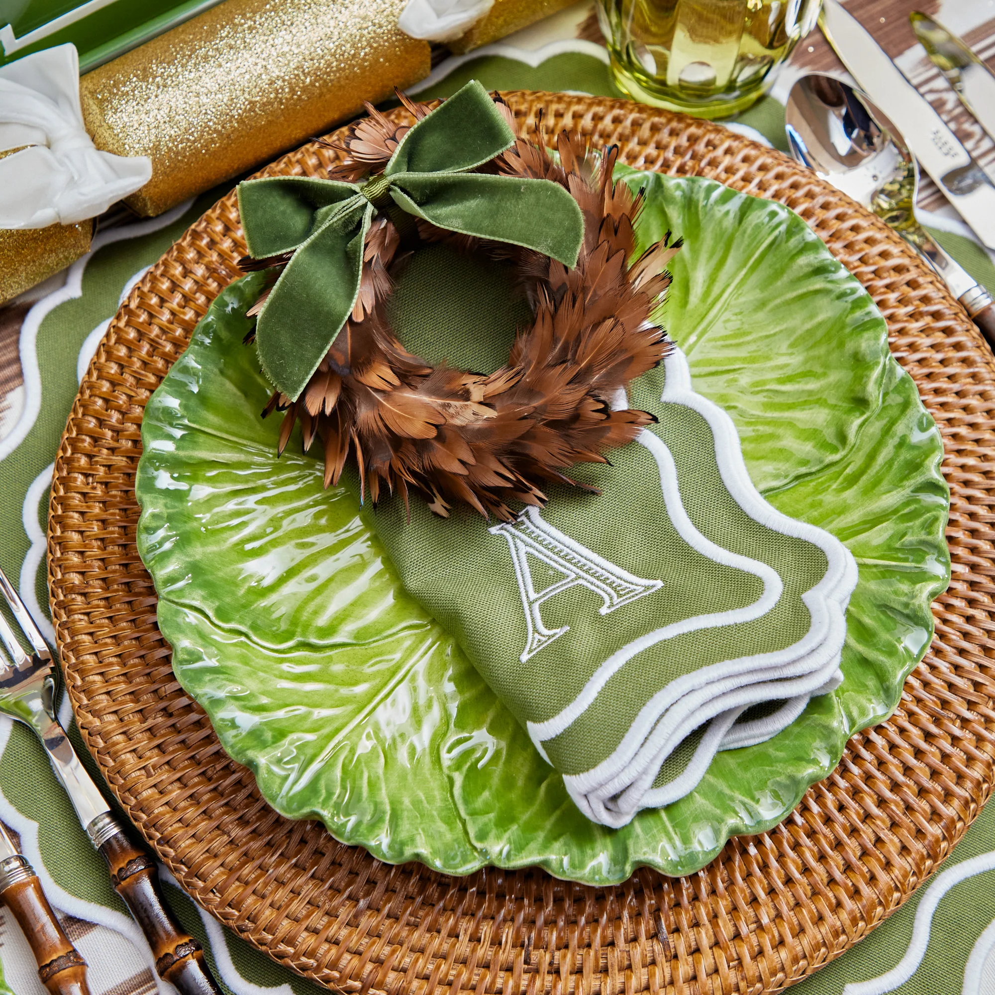 Serena Green Cabbage Dinner Plate - Image 9