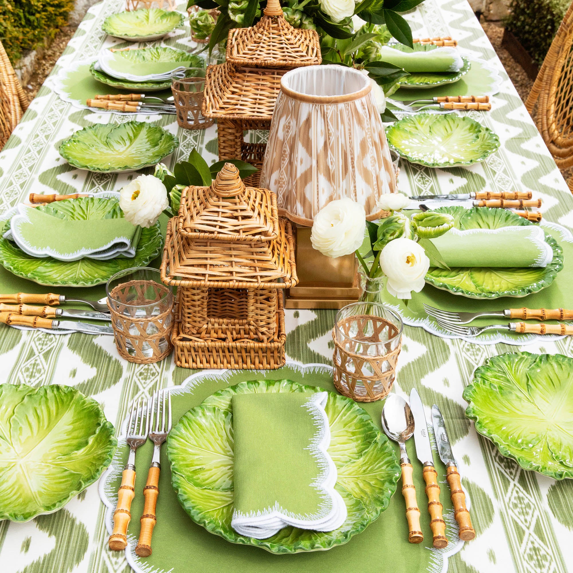 Serena Green Cabbage Dinner & Starter Plates (Set of 8) - Image 14