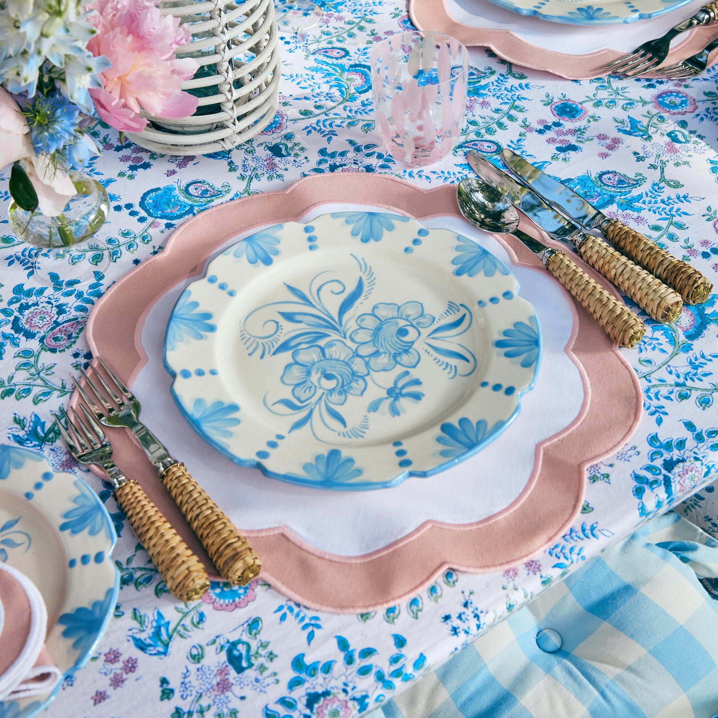 Seville Blue Gardênia Dinner Plate (set of 4) - Image 8