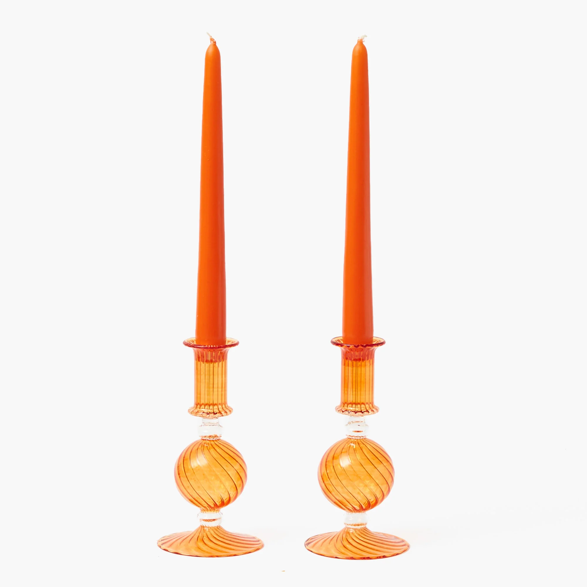 Small Camille Orange Candle Holder (Pair) - Image 4