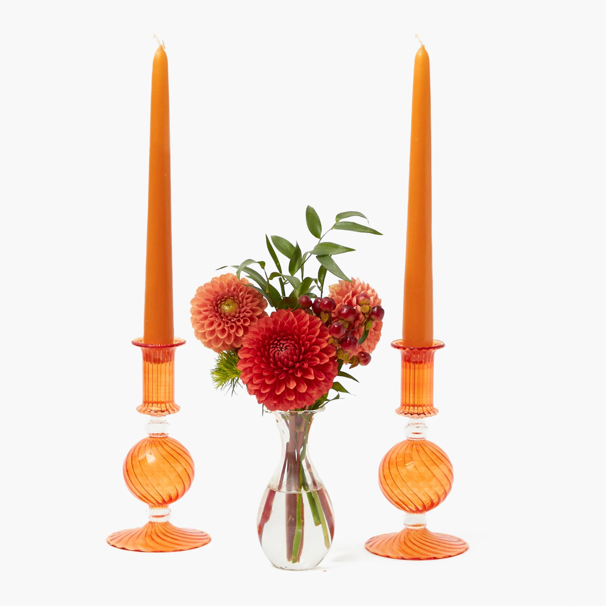 Small Camille Orange Candle Holder (Pair) - Image 7