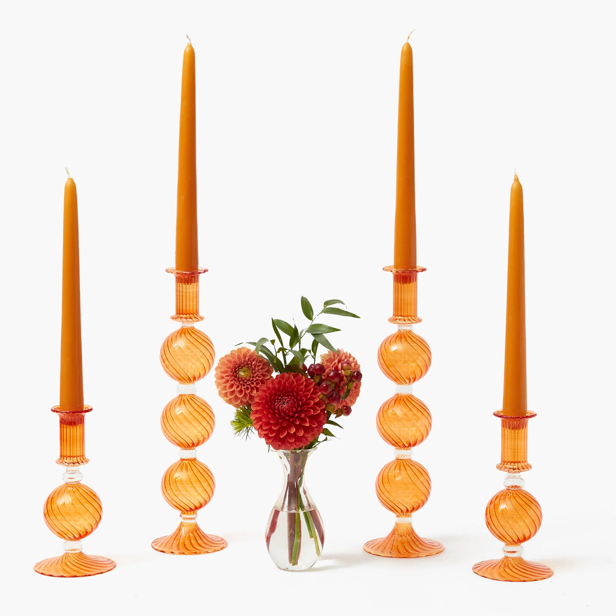 Small Camille Orange Candle Holder (Pair) - Image 9