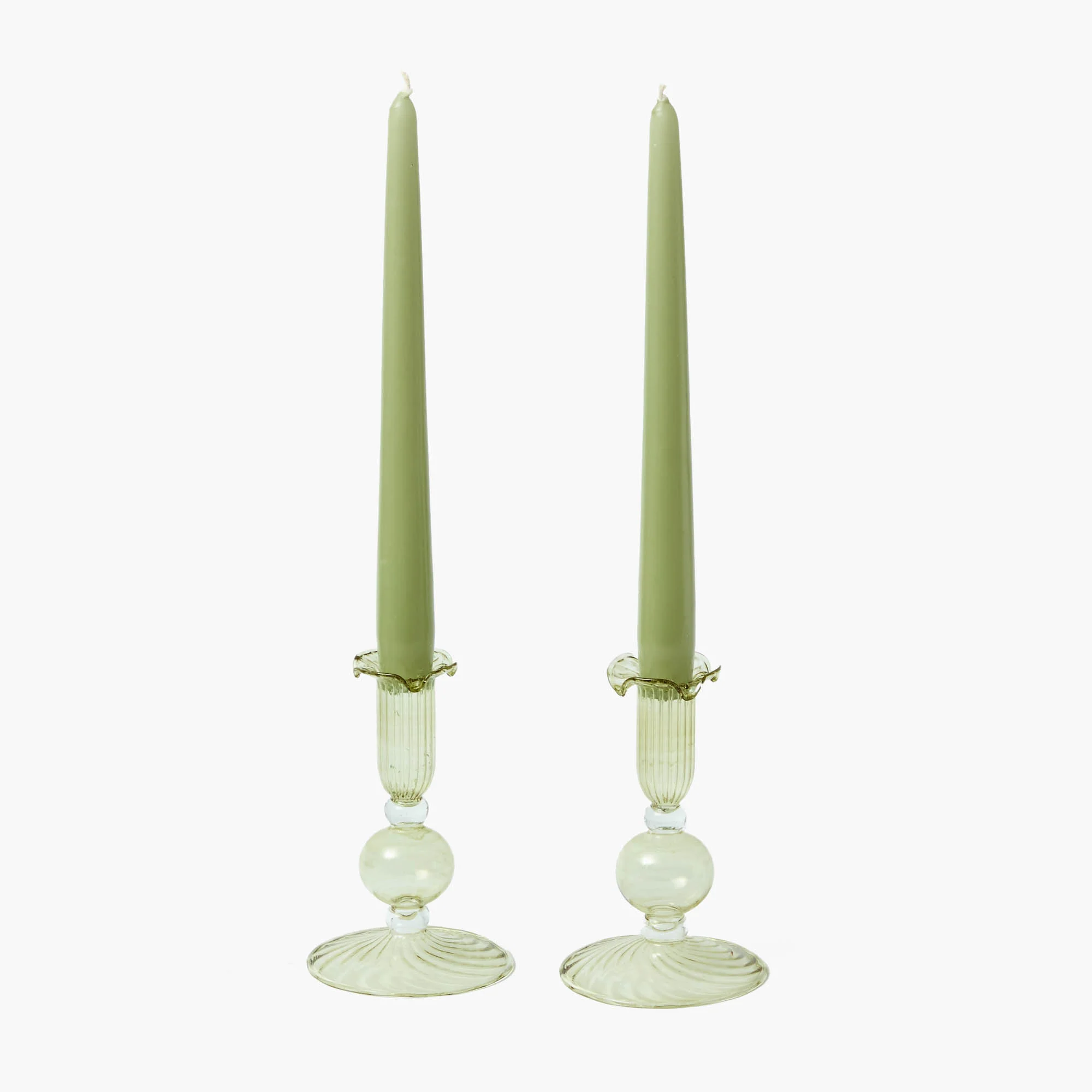 Small Eden Green Candle Holders (Pair) - Image 10