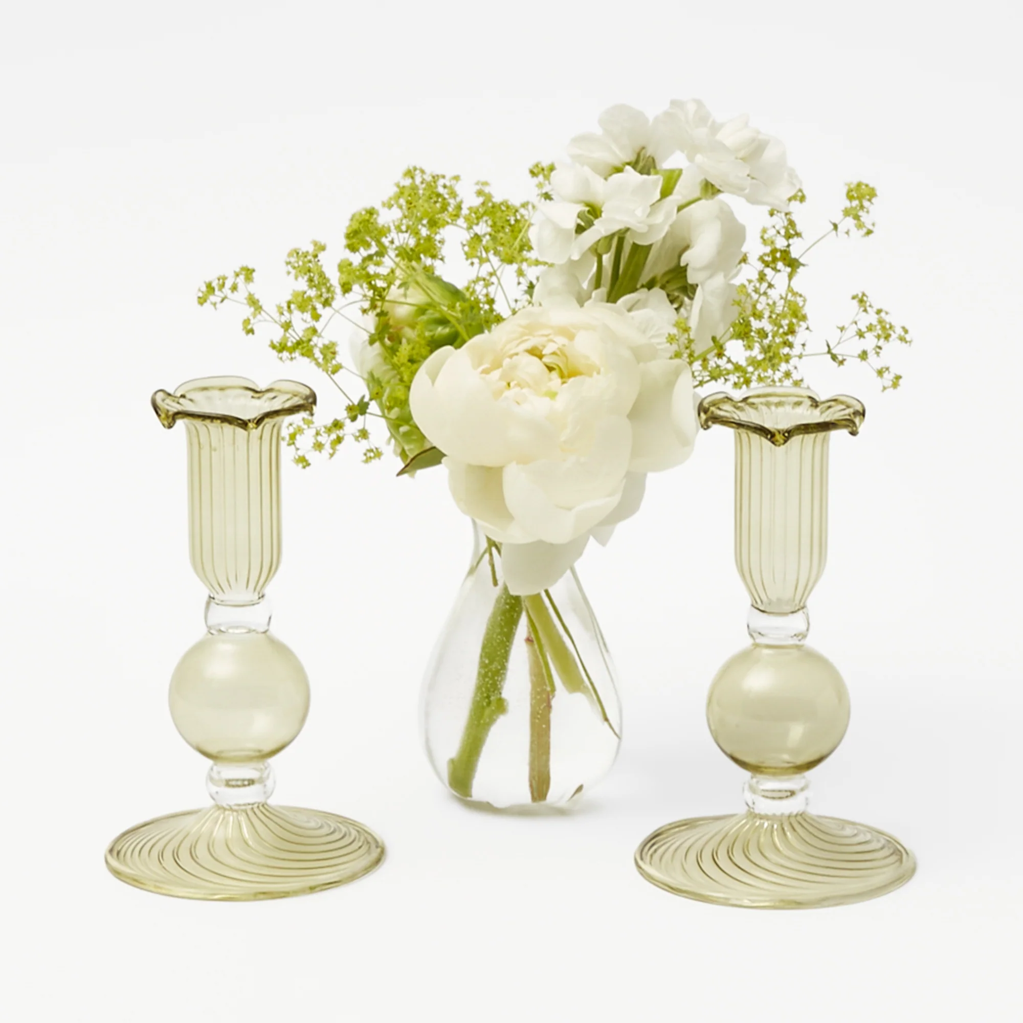 Small Eden Green Candle Holders (Pair) - Image 15