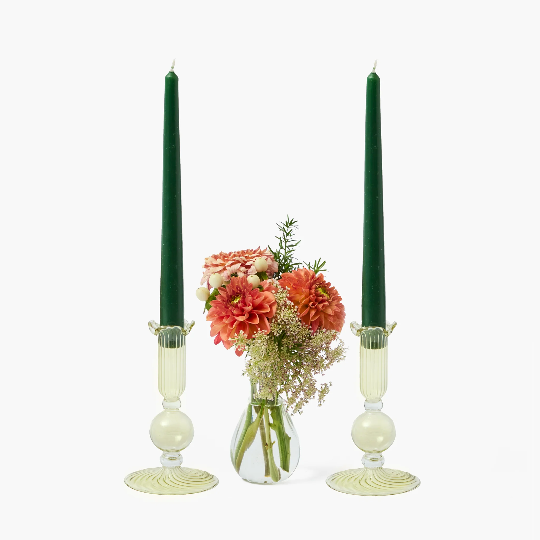 Small Eden Green Candle Holders (Pair) - Image 5