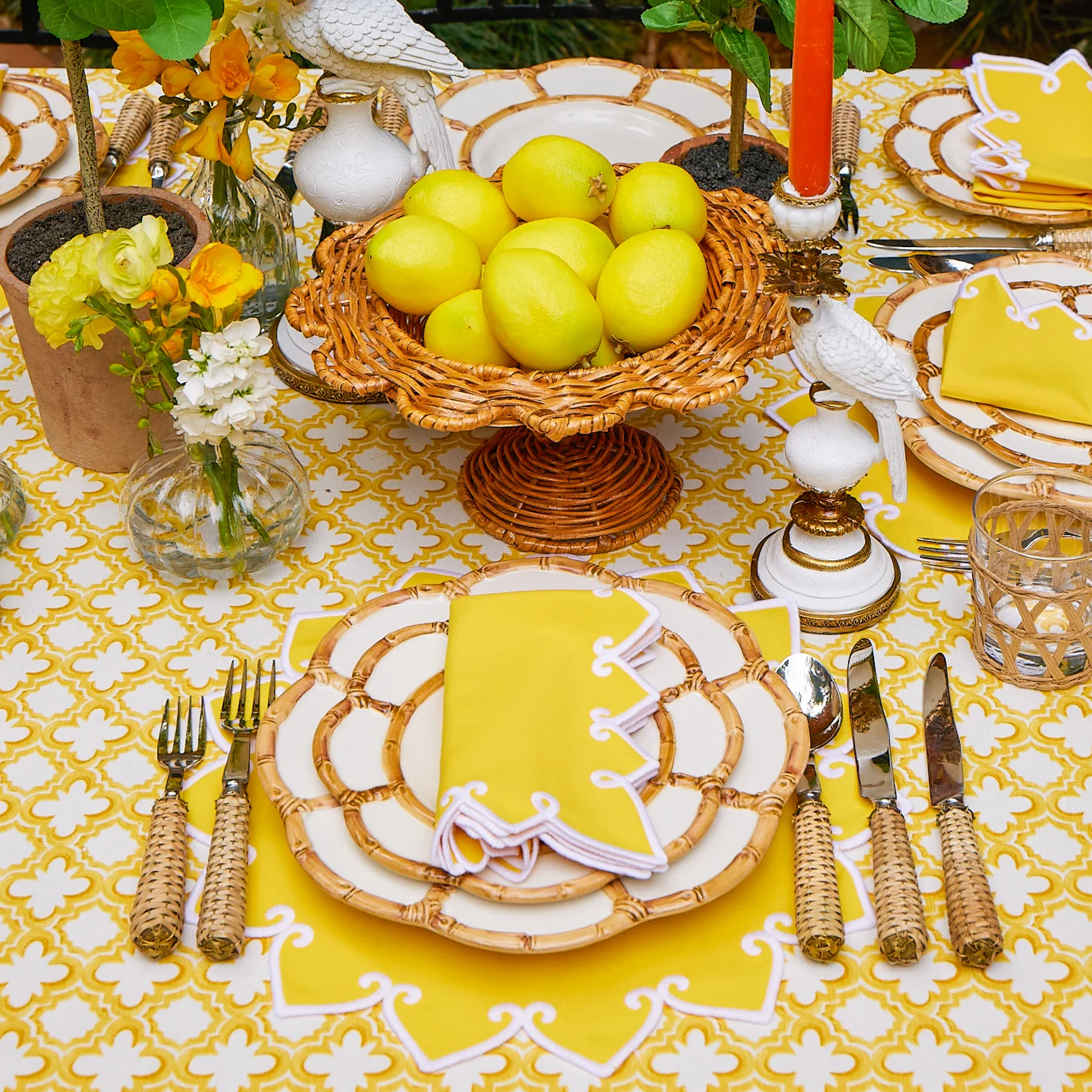 Small Luciana Rattan Scalloped Bowl - Image 11