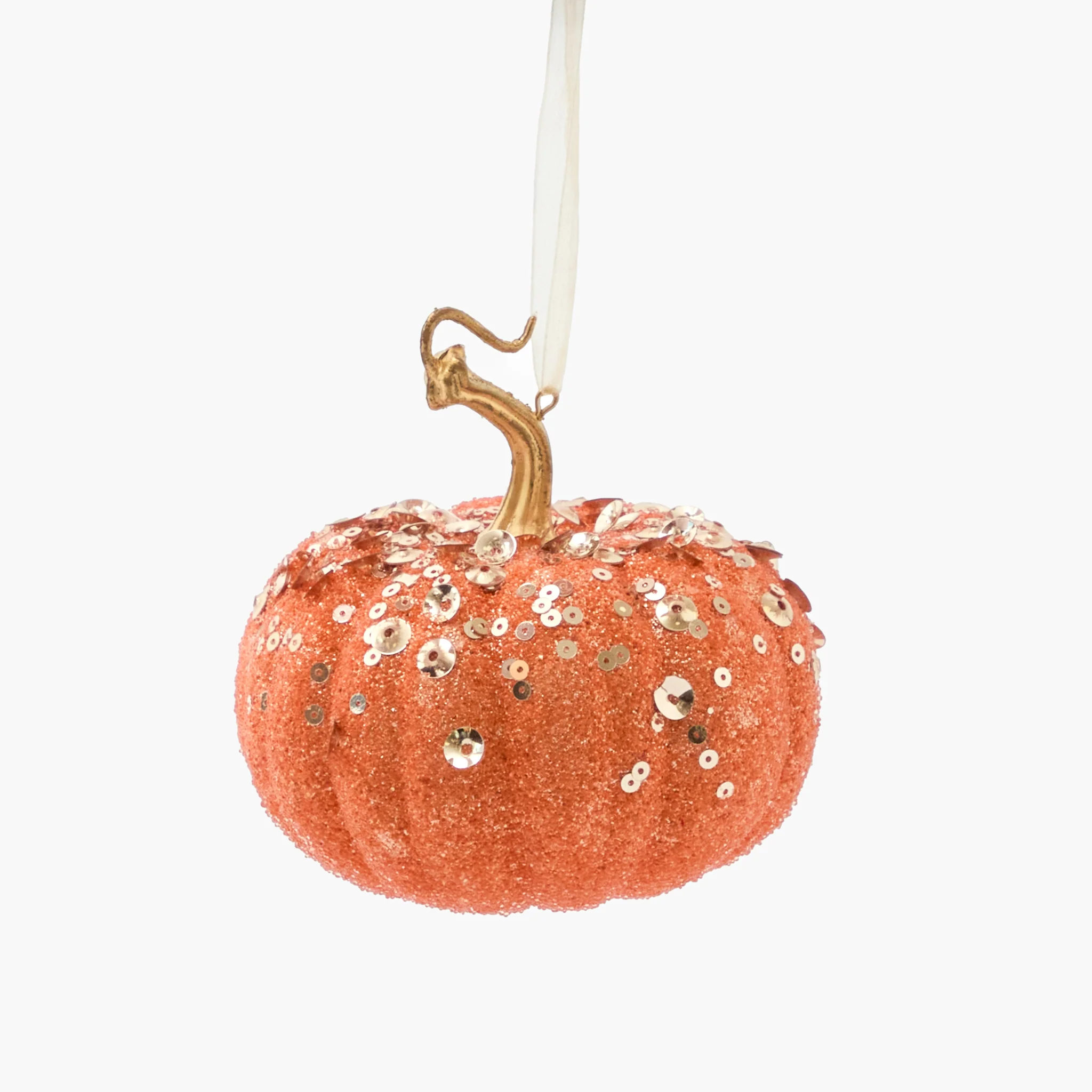 Small Orange Glitter Pumpkins (Set of 8) - Image 4