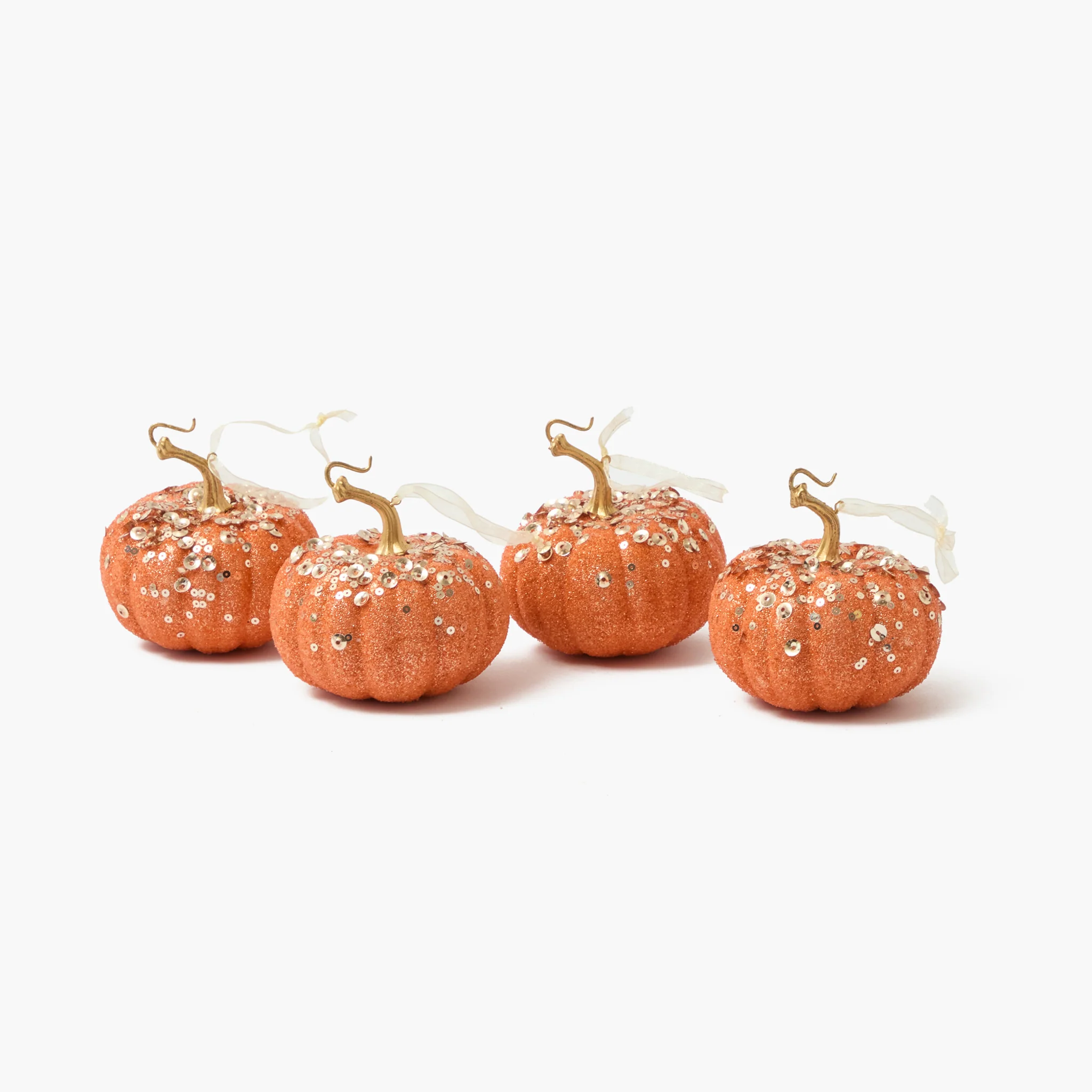 Small Orange Glitter Pumpkins (Set of 8) - Image 8