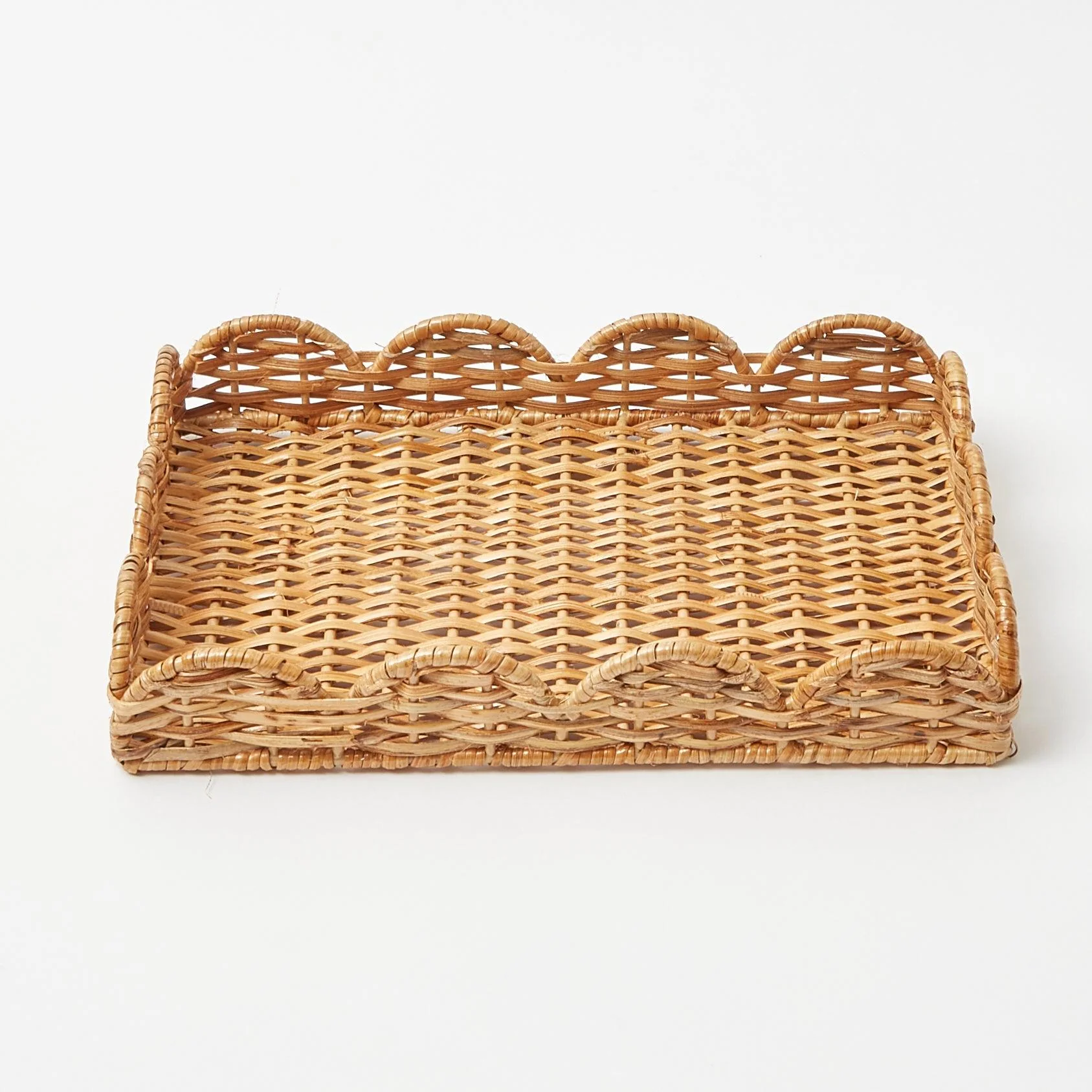 Small Scalloped Rattan Tray - Image 6