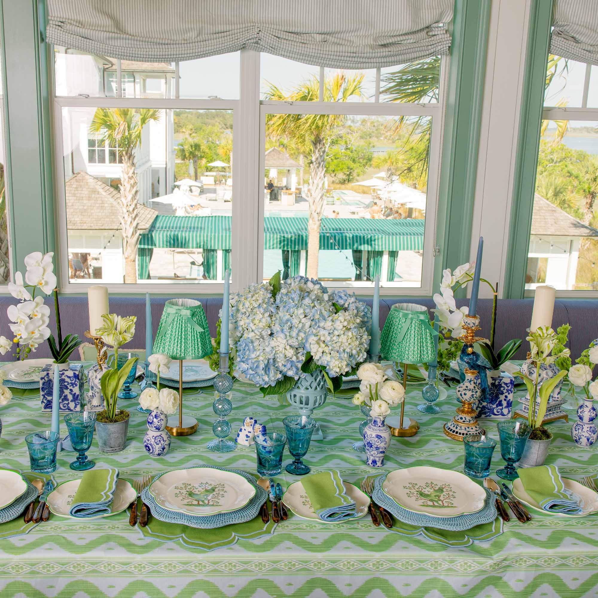 Small Adelaide Soft Blue Lattice Urn Vase - Image 7