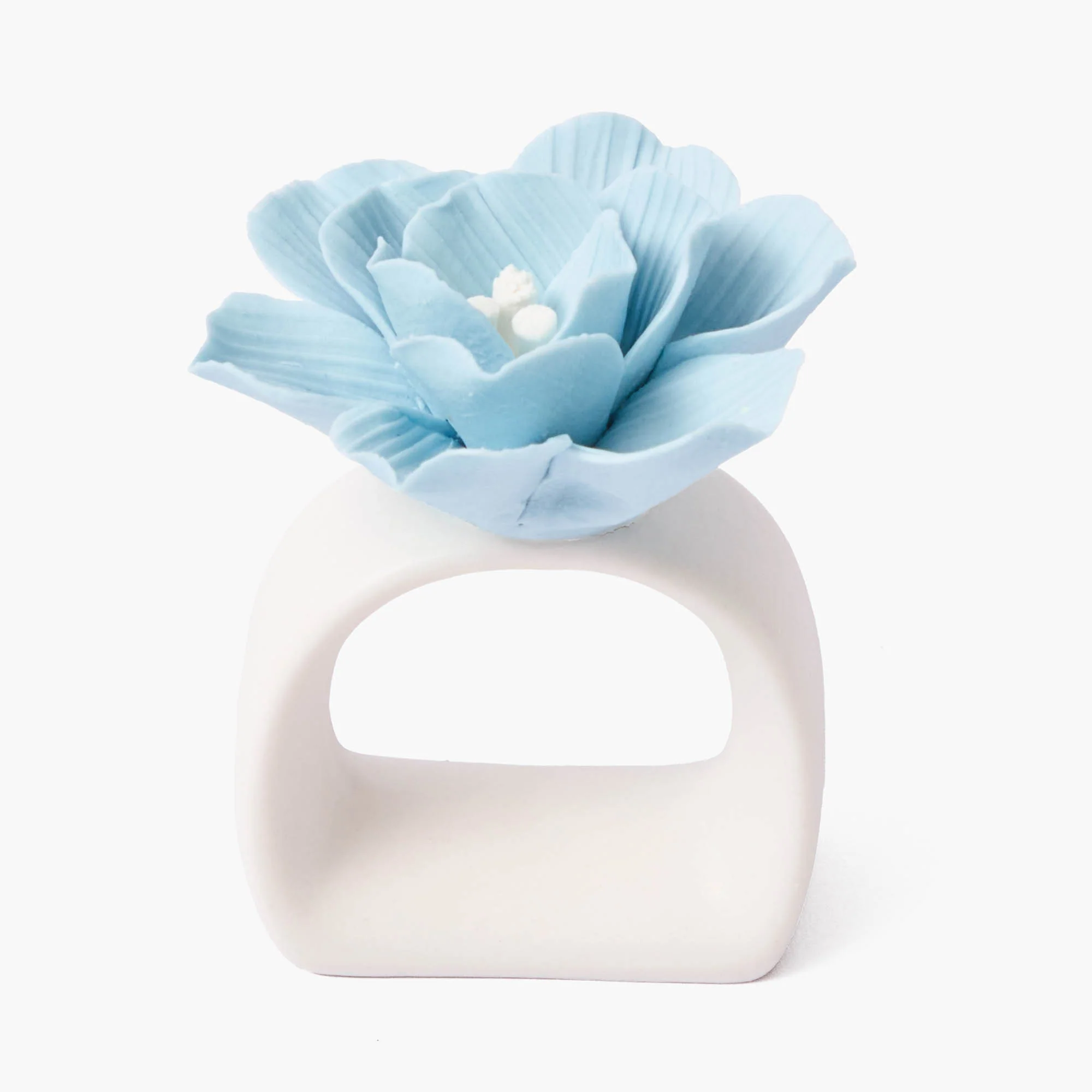 Soft Blue Fiore Napkin Rings (Set of 4) - Image 8