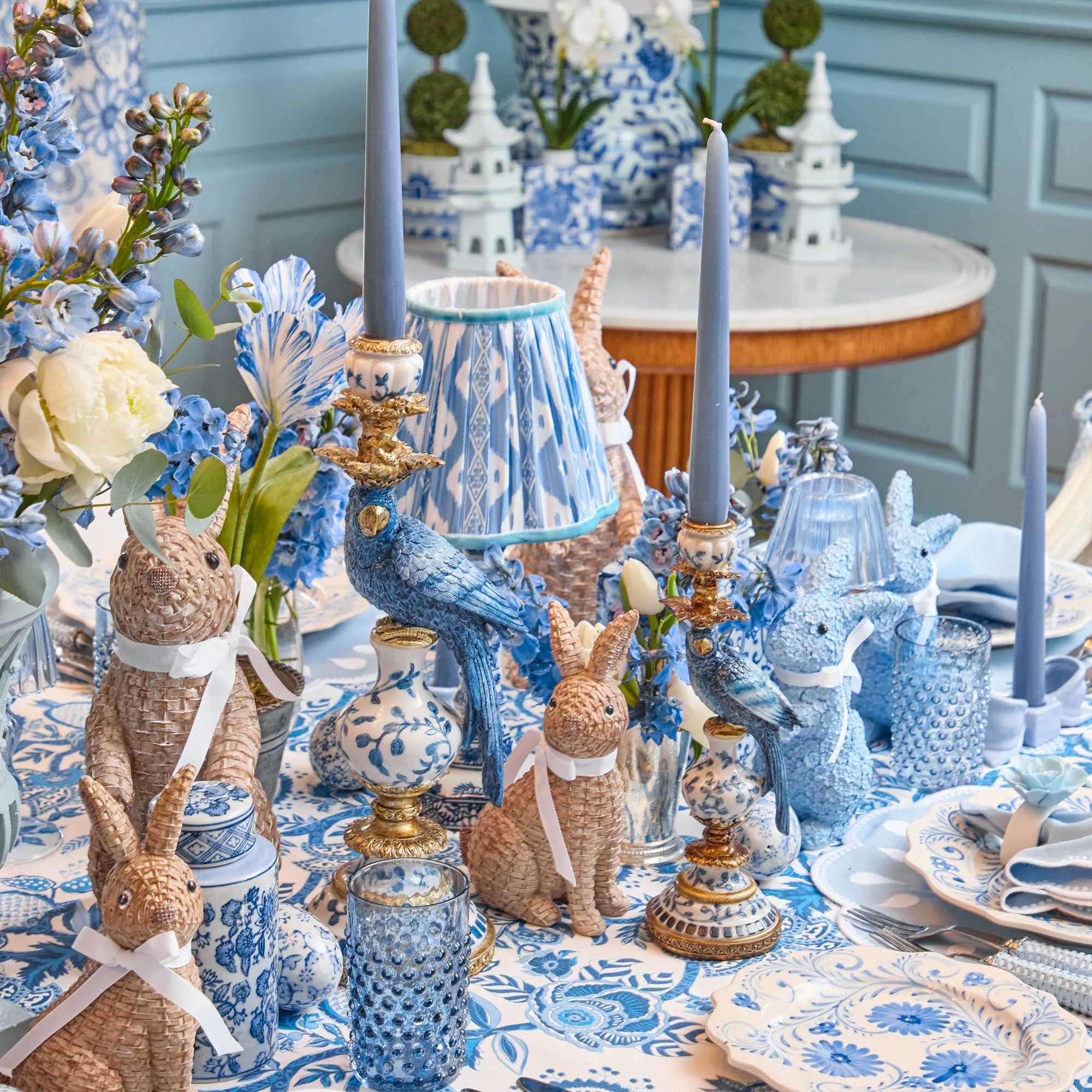 Blue Ikat Lampshade (18cm) - Image 11