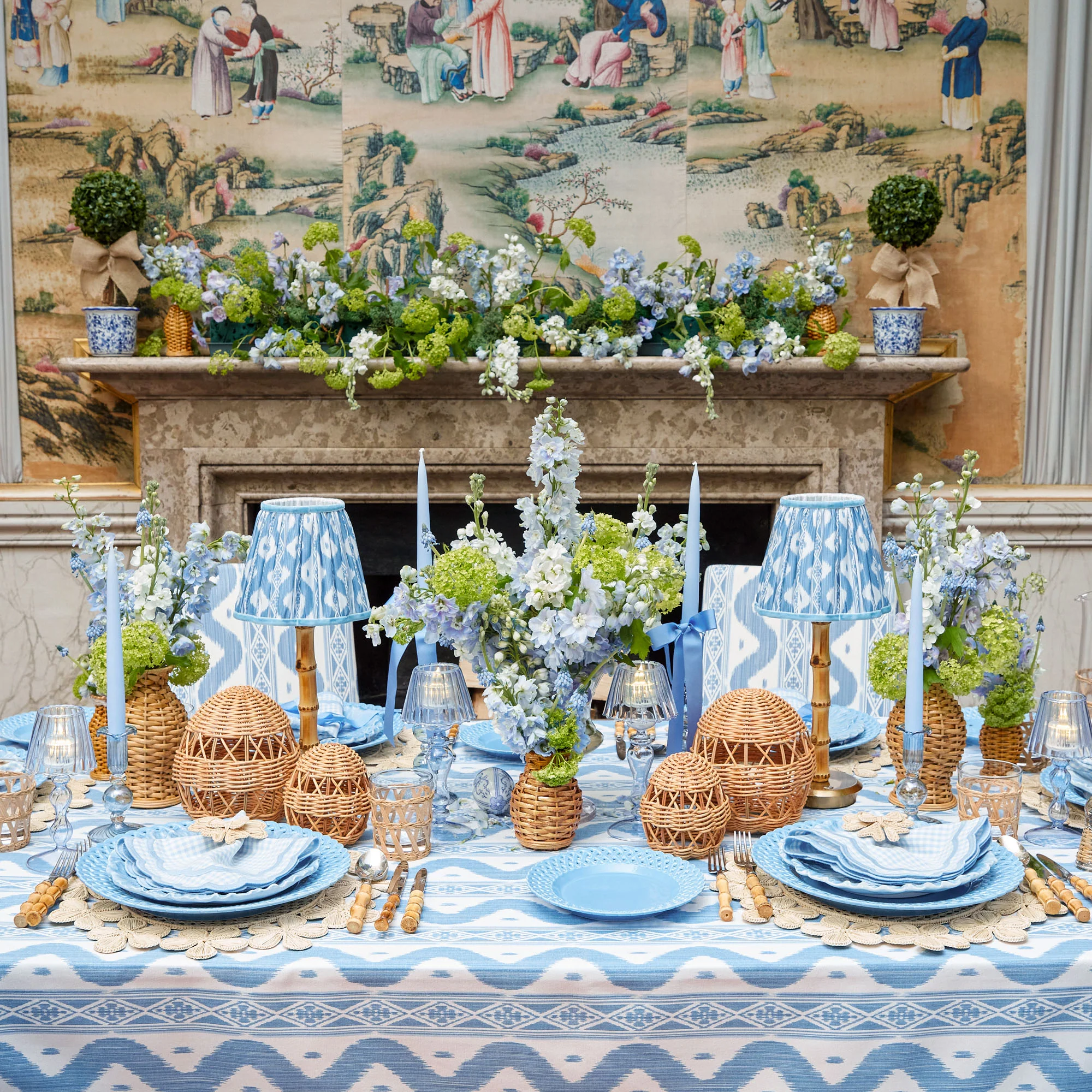 Blue Ikat Lampshade (18cm) - Image 17