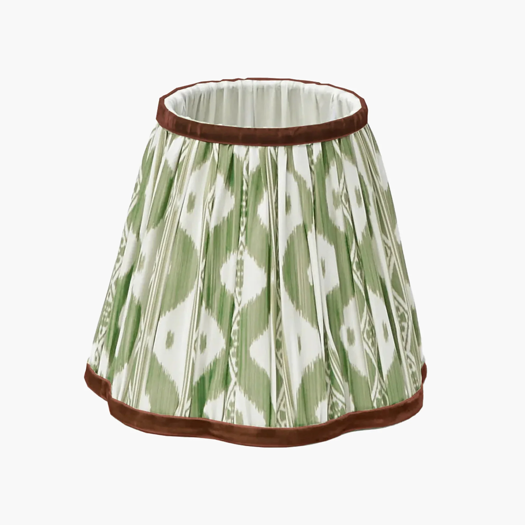 Edie Rechargeable Lamp with Olive & Chocolate Ikat Shade (18cm) - Image 6