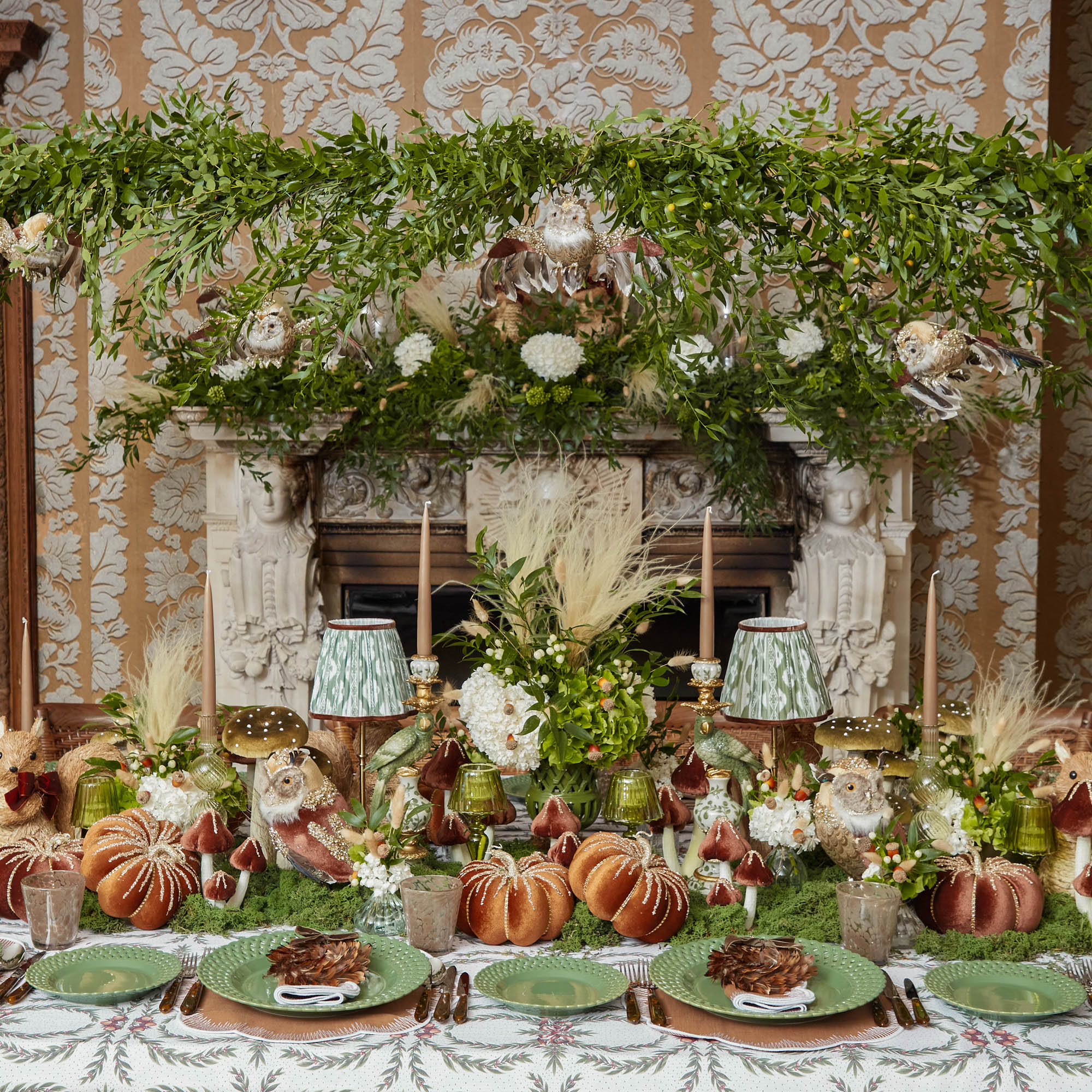 Edie Rechargeable Lamp with Olive & Chocolate Ikat Shade (18cm) - Image 10