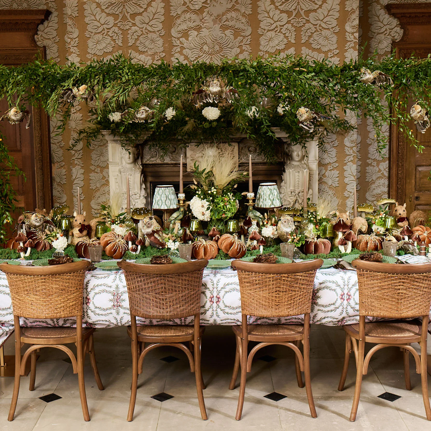 Edie Rechargeable Lamp with Olive & Chocolate Ikat Shade (18cm) - Image 4