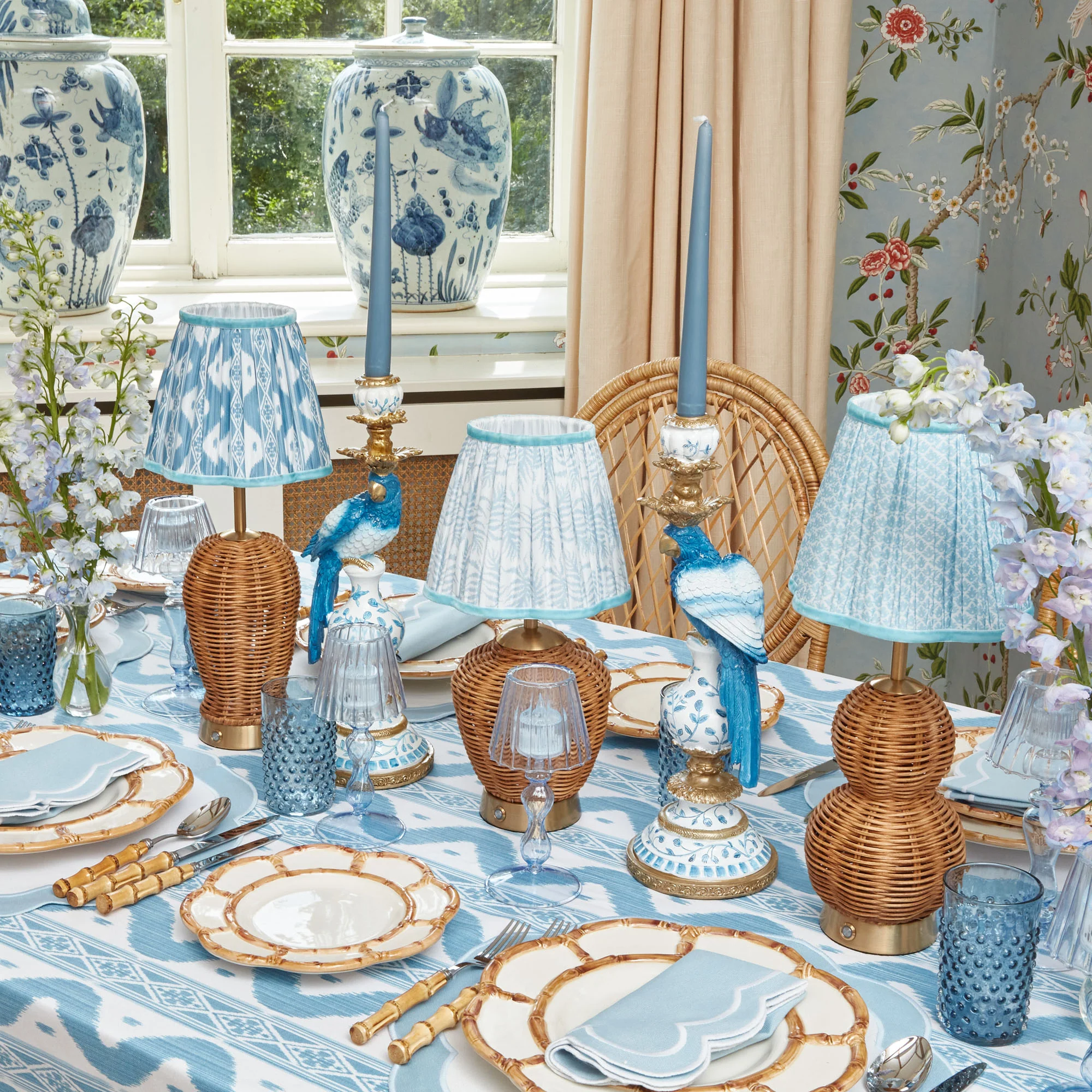 Trio of Rechargeable Rattan Lamps - Image 3