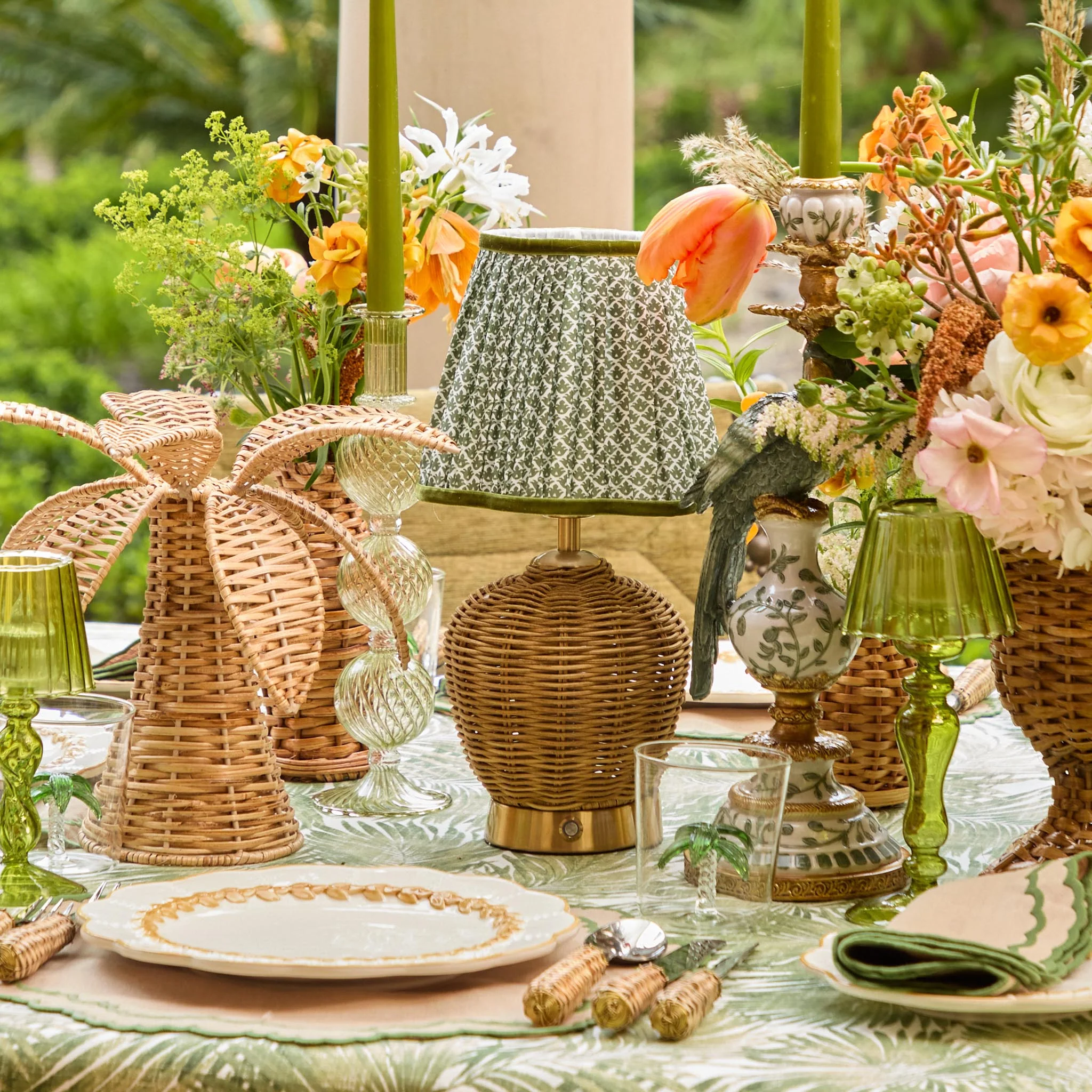 Olive Green Lotus Lampshade (18cm) - Image 21