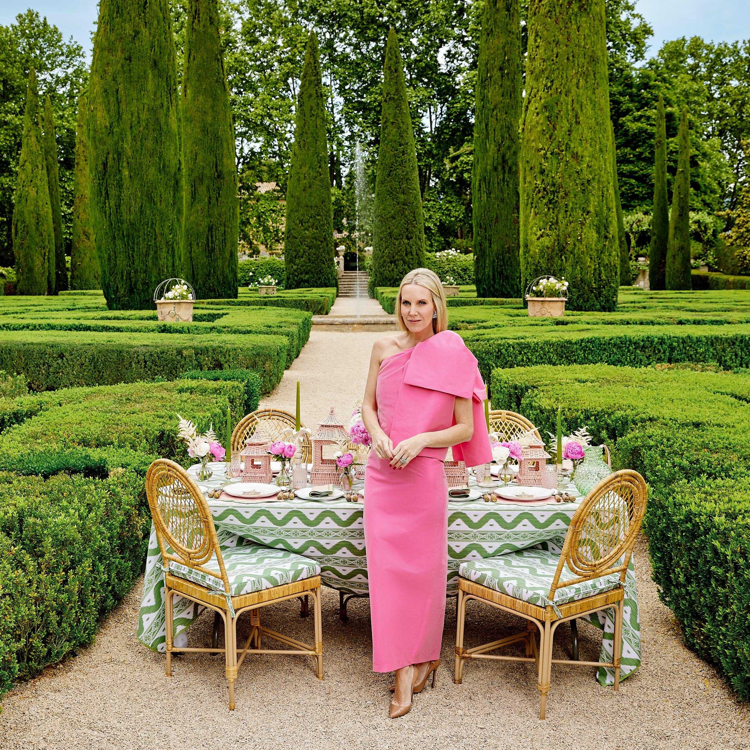 Vivienne Rattan Chair with Ikat Seat Pad Cushion - Image 13