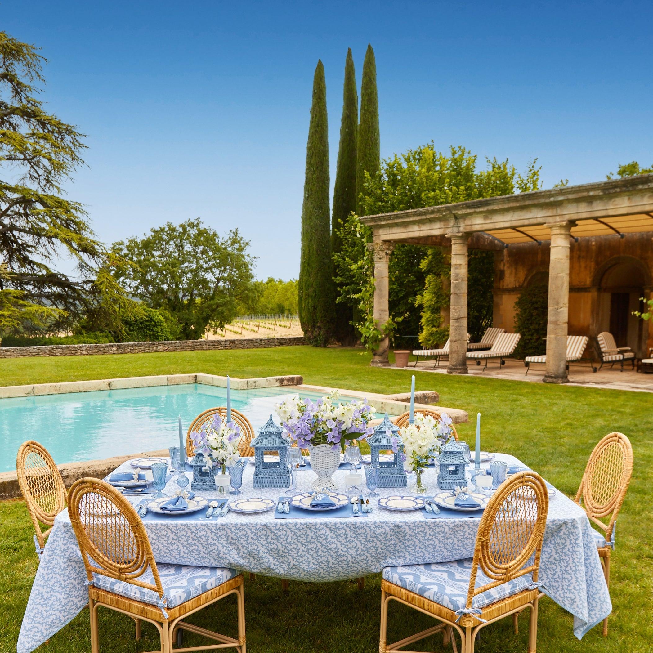 Vivienne Rattan Chair with Ikat Seat Pad Cushion - Image 4