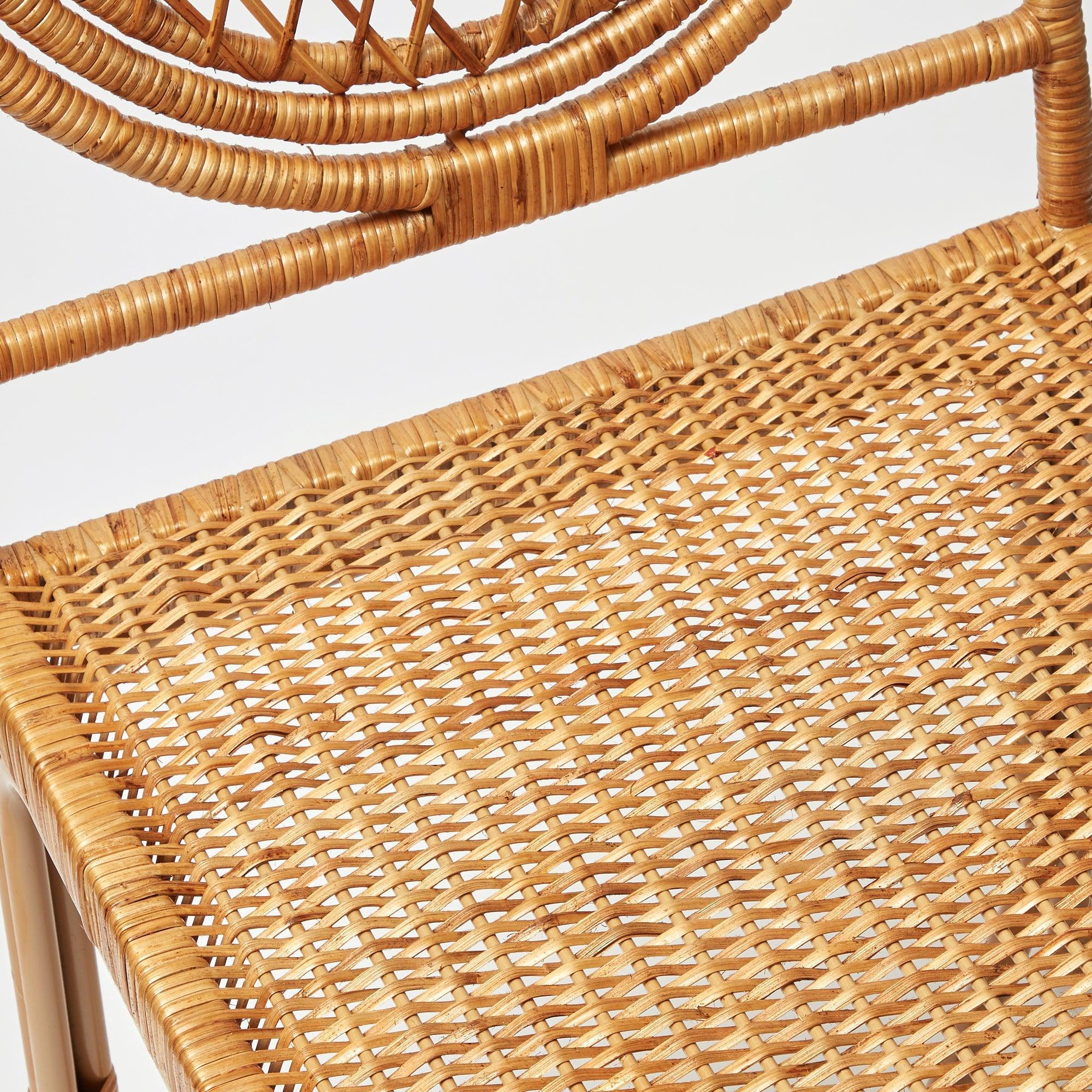 Vivienne Rattan Chair with Ikat Seat Pad Cushion - Image 7