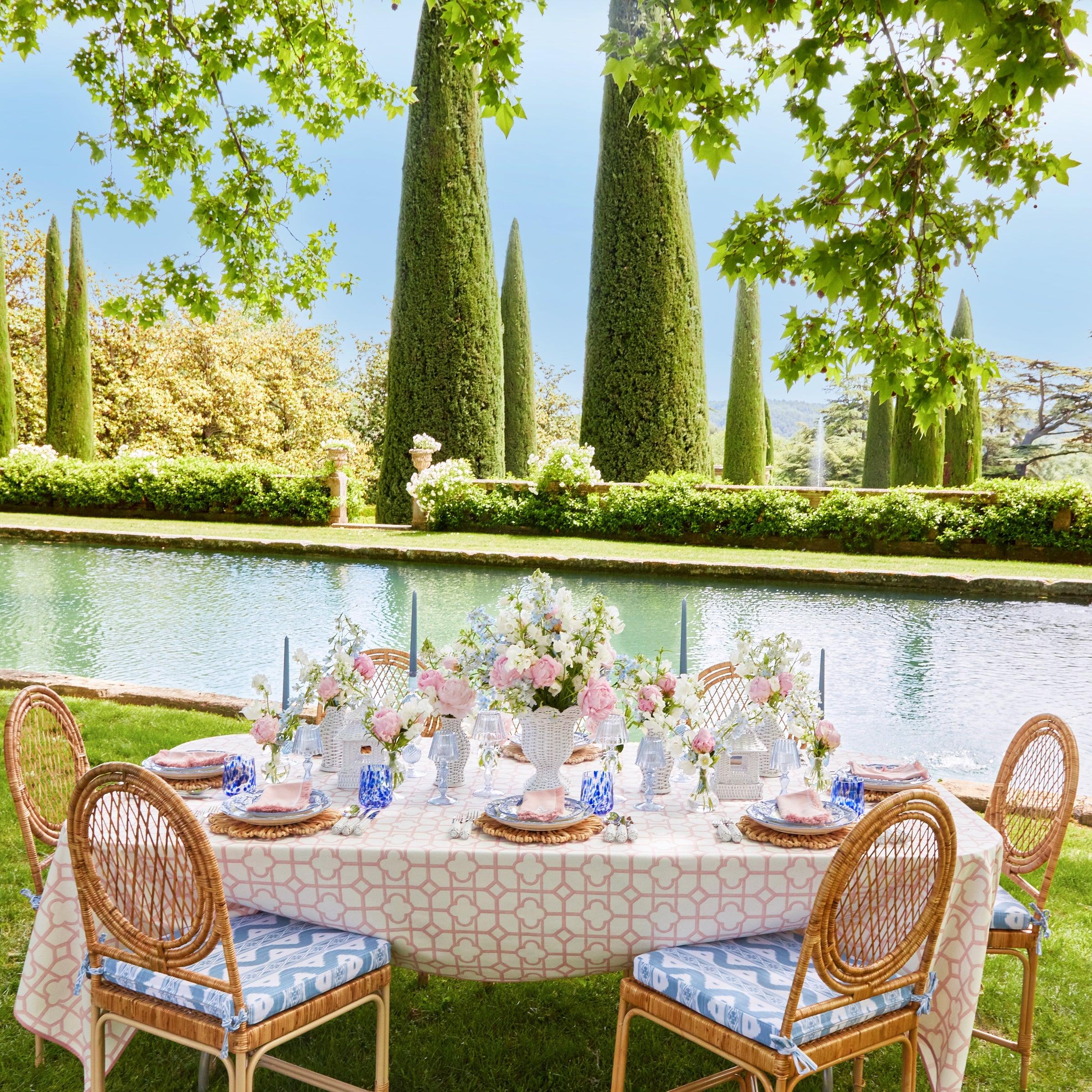 Vivienne Rattan Chair with Ikat Seat Pad Cushion - Image 8