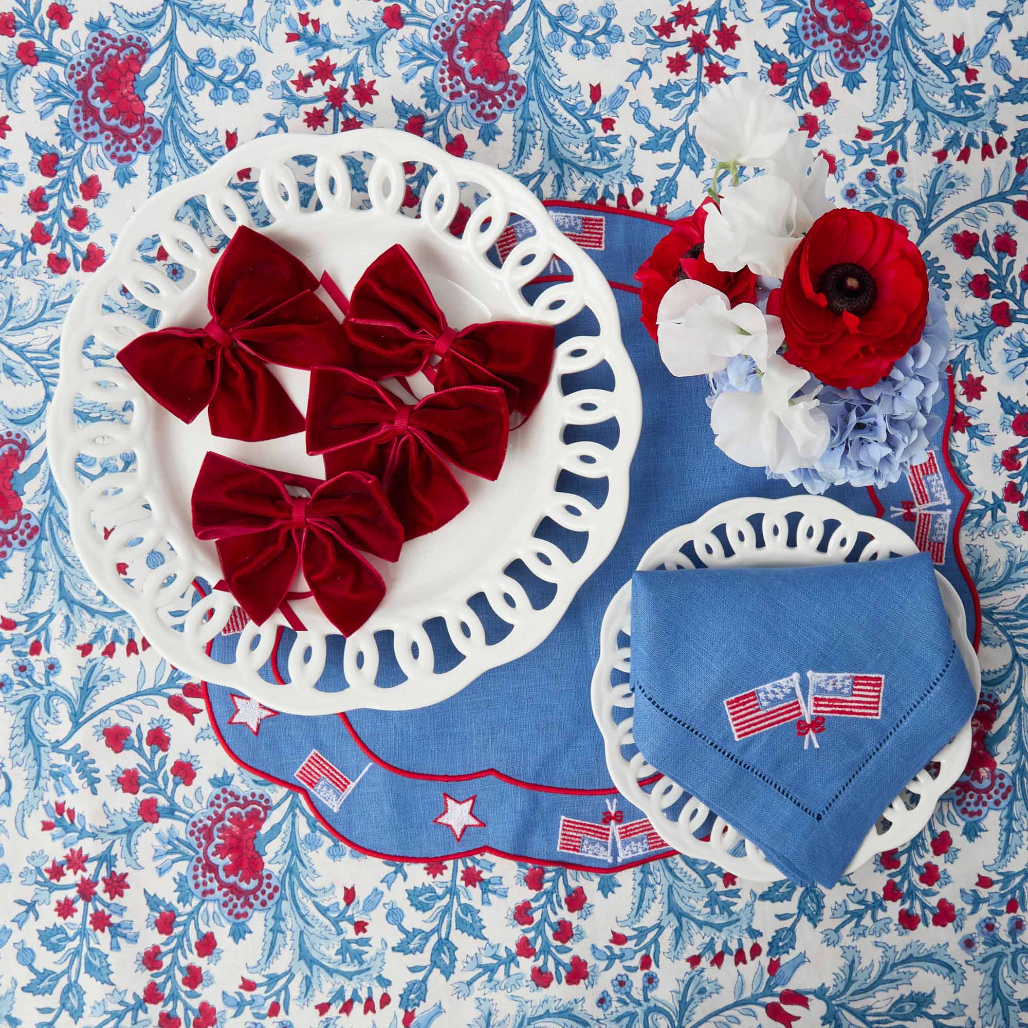 Ruby Red Velvet Napkin Bows (Set of 4) - Image 9